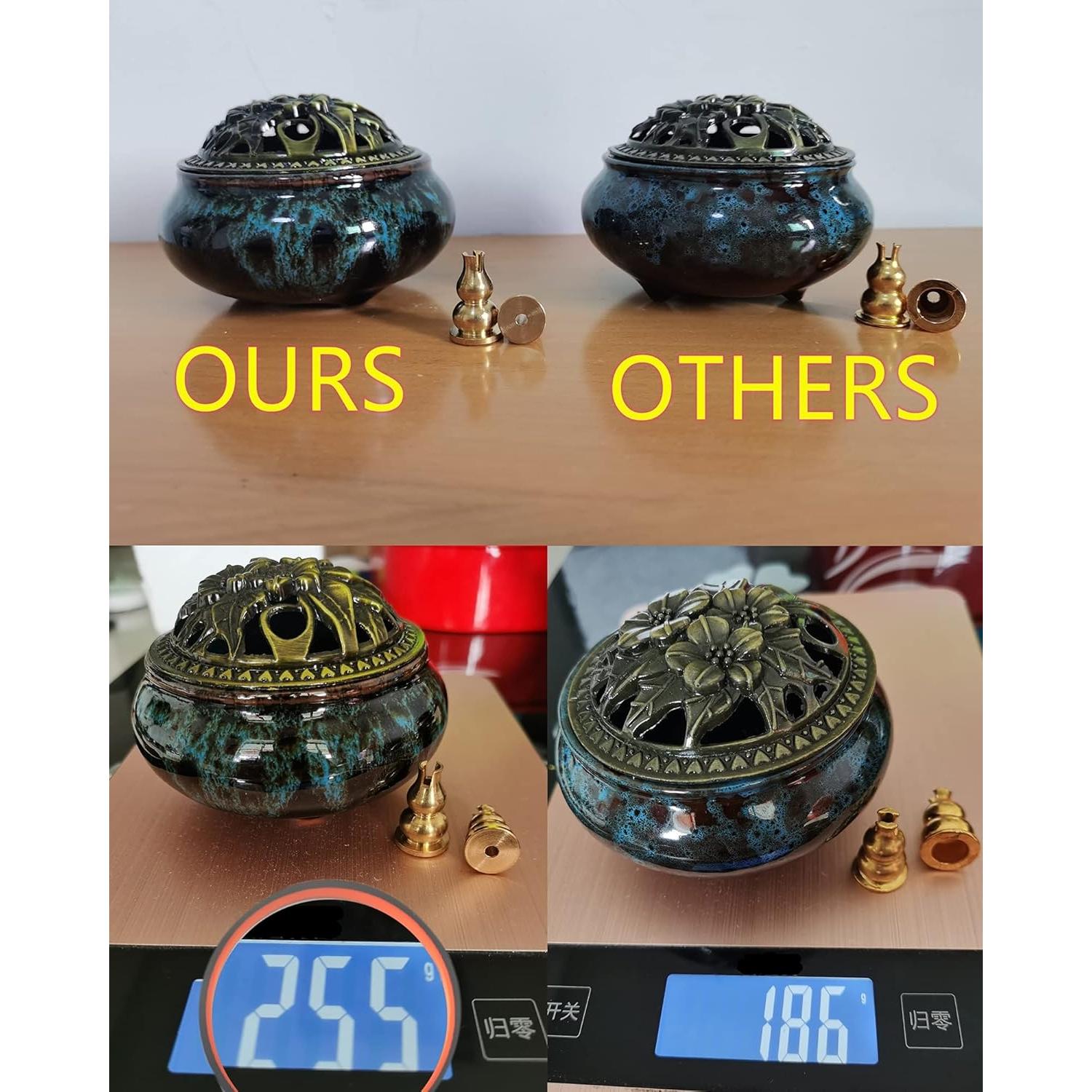 Quemador de Incienso Cerámica LamDawn Redondo 10.16cm Azul