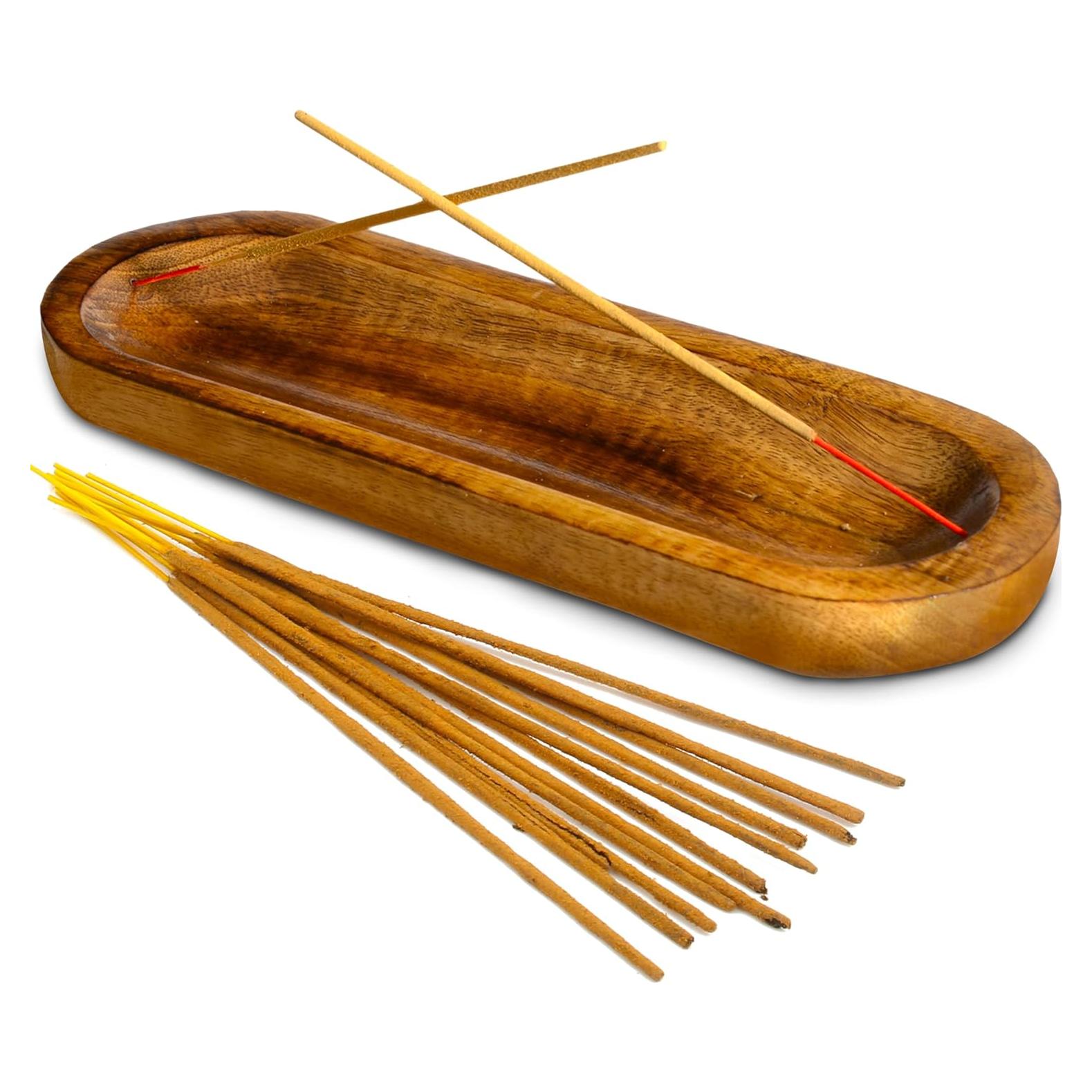 Soporte de Incienso UnitedPrime de Madera 28x10 cm Hecho a Mano