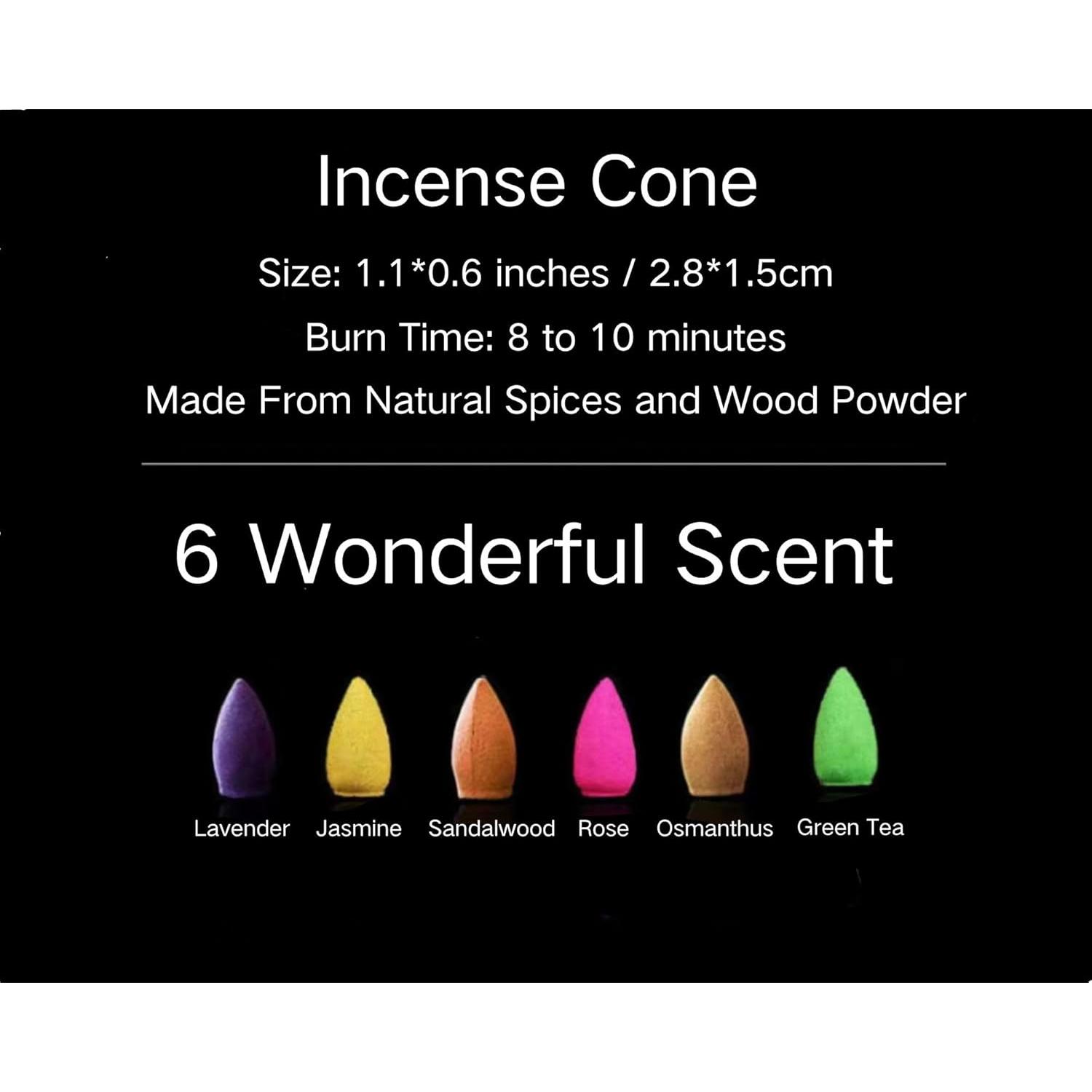 Quemador de Incienso Hecho a Mano Genérico con 120 Conos