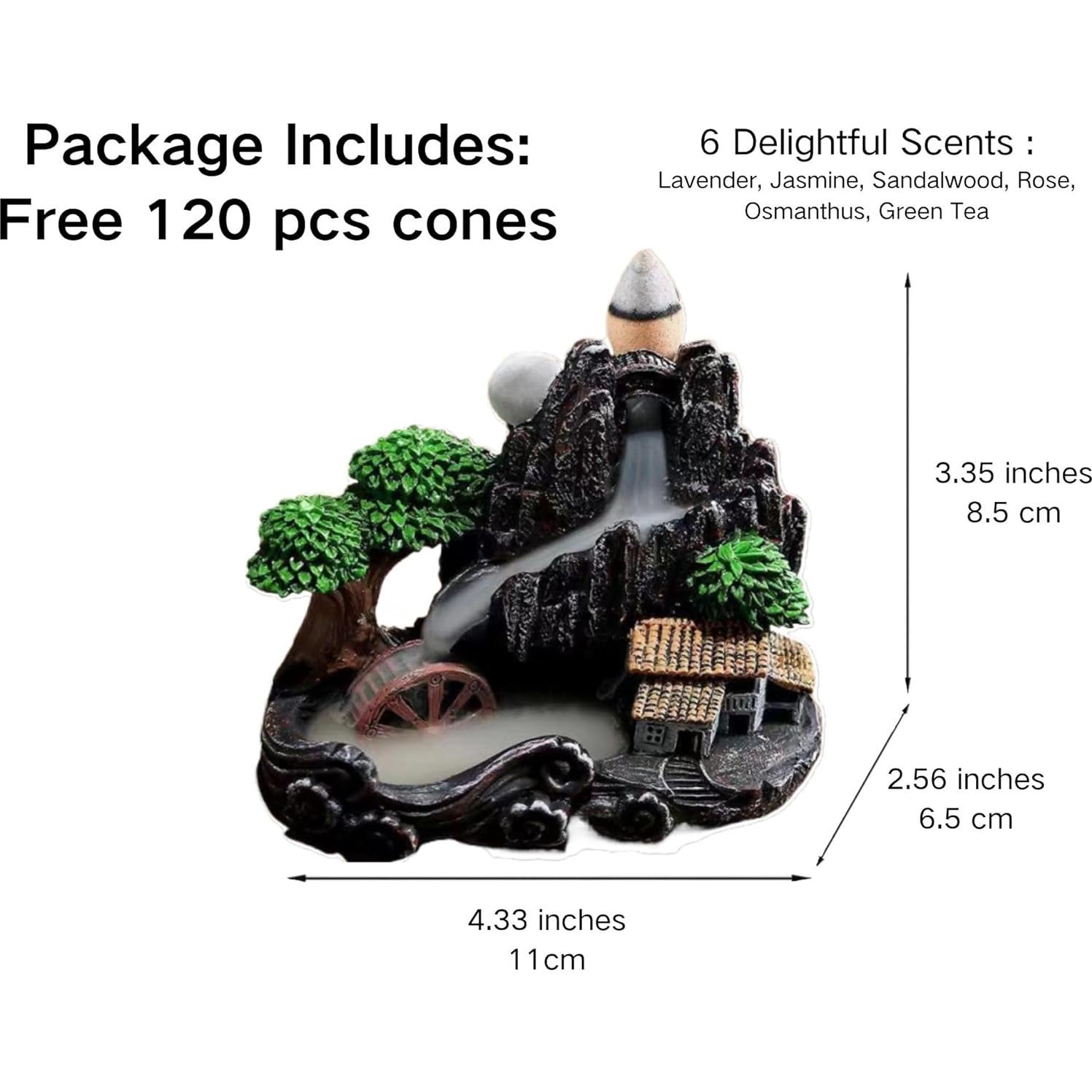 Quemador de Incienso Hecho a Mano Genérico con 120 Conos