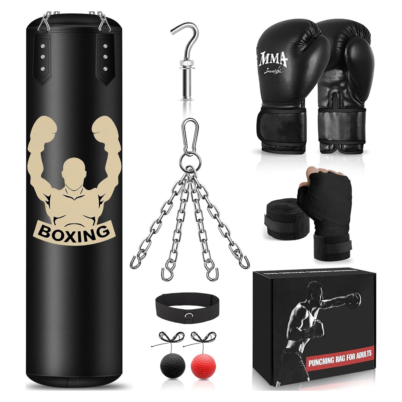 Saco de Boxeo Colgante YORWHIN 4FT con Guantes 12OZ y Accesorios