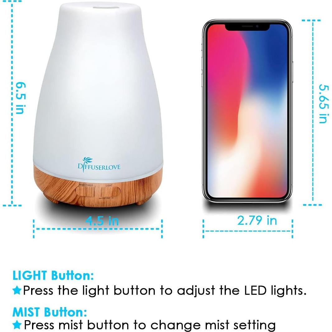 Difusor de Aceite Esencial 300ml Diffuserlove con Control Remoto
