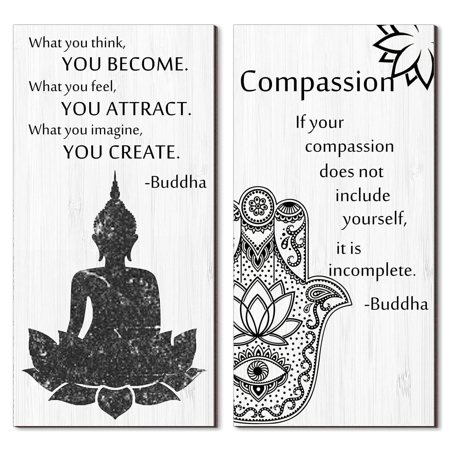 Decoración de Pared Zen Buda Meditación 2 Piezas Blulu