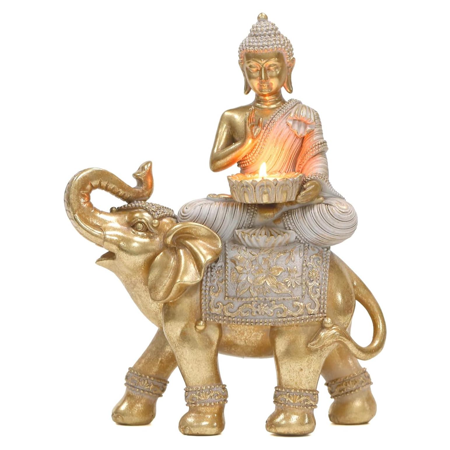 Estatua de Buda Dorada para Decoración Zen 22.5x10.5x29.2cm