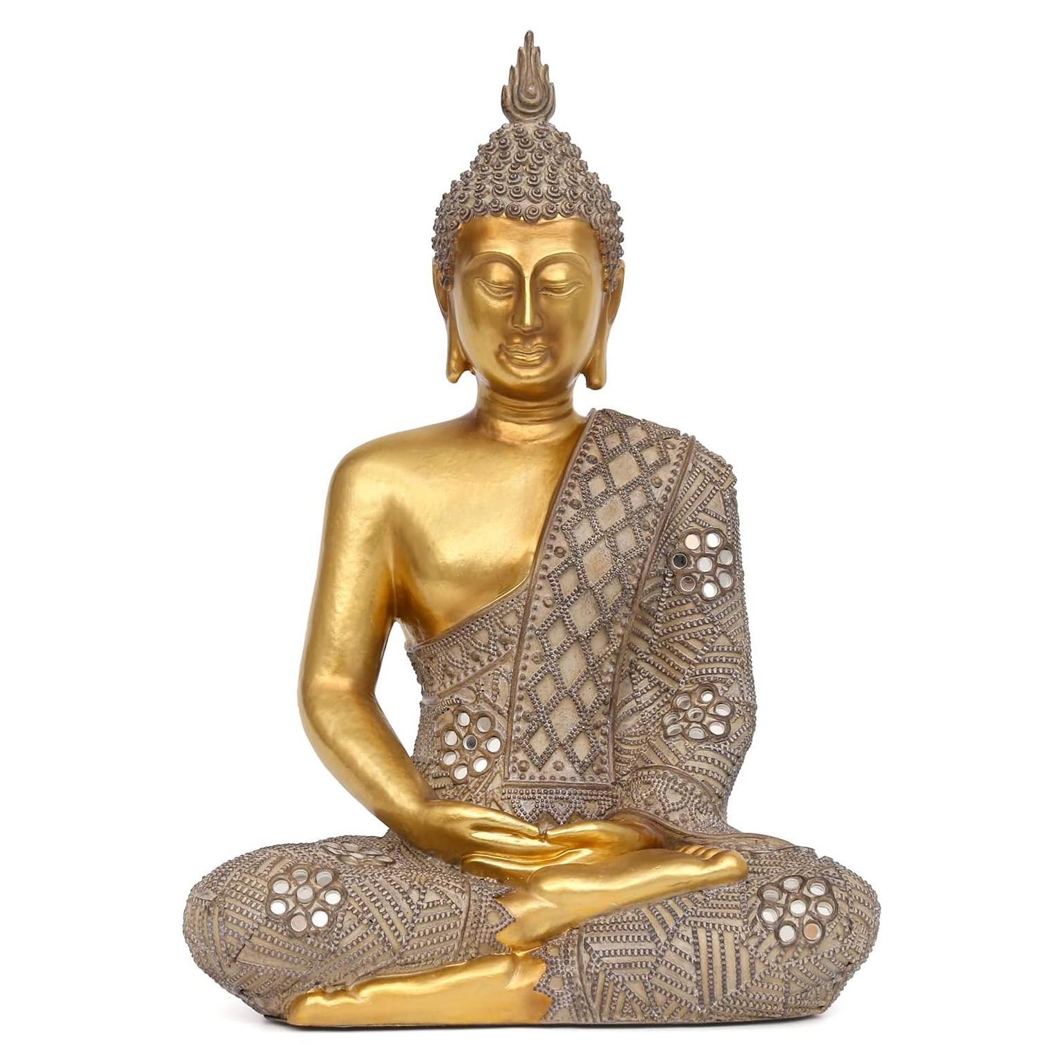 Estatua de Buda Dorada 33 cm - Decoración Zen para Hogar