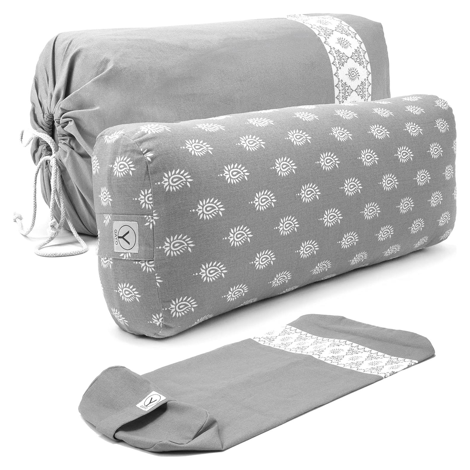 Cojín Bolster de Yoga Gayo - 100% Algodón, Funda Lavable