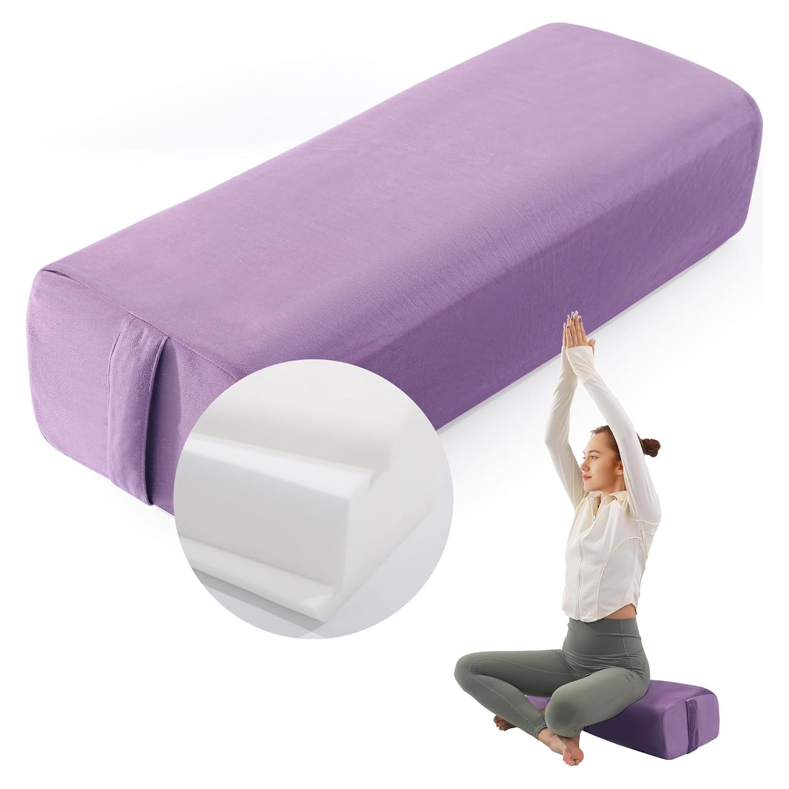 Almohada de Yoga Bolster MABOZOO 65x25cm Lavable Púrpura