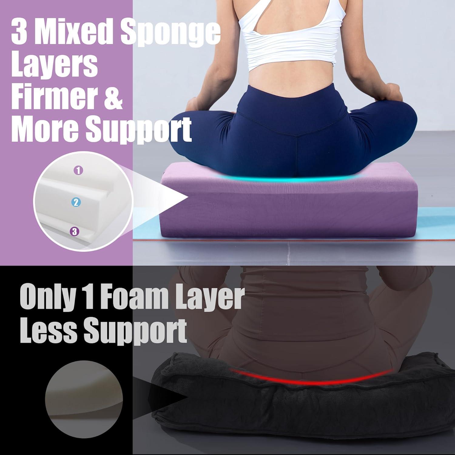 Almohada de Yoga Bolster MABOZOO 65x25cm Lavable Púrpura