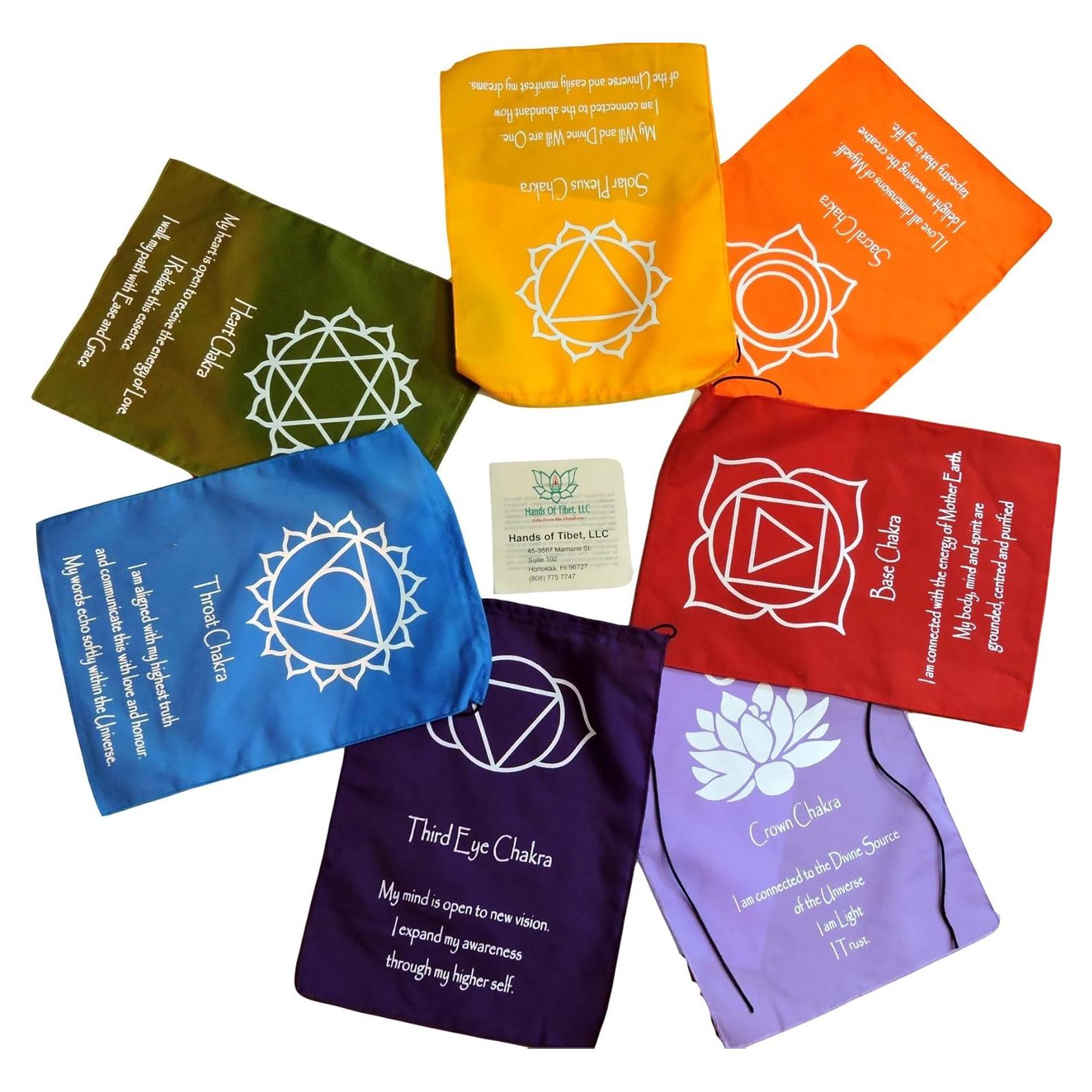 Banderas de Oración de Siete Chakras 22x30 cm - Bali