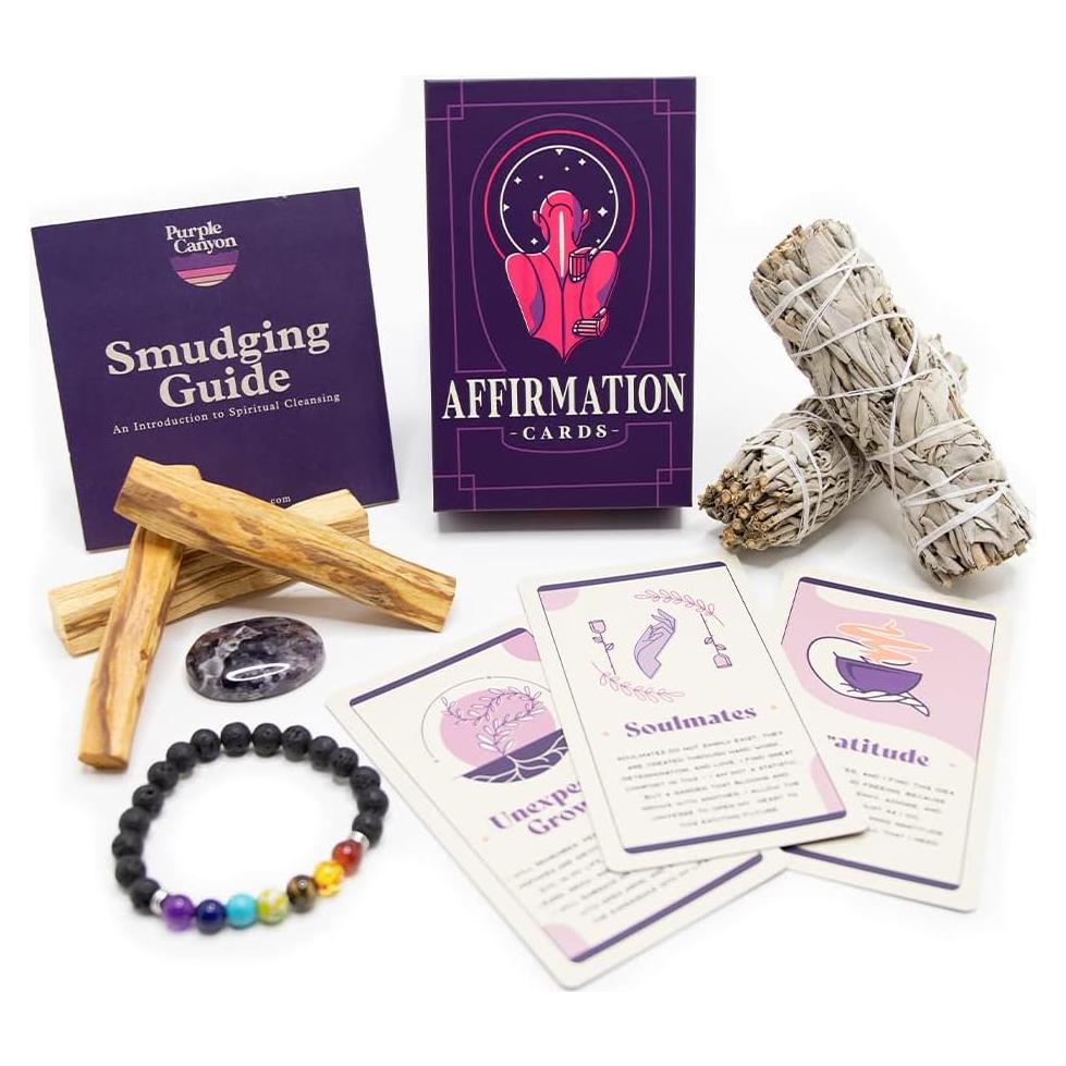 Kit de Meditación Purple Canyon con Sahumerio y Tarjetas