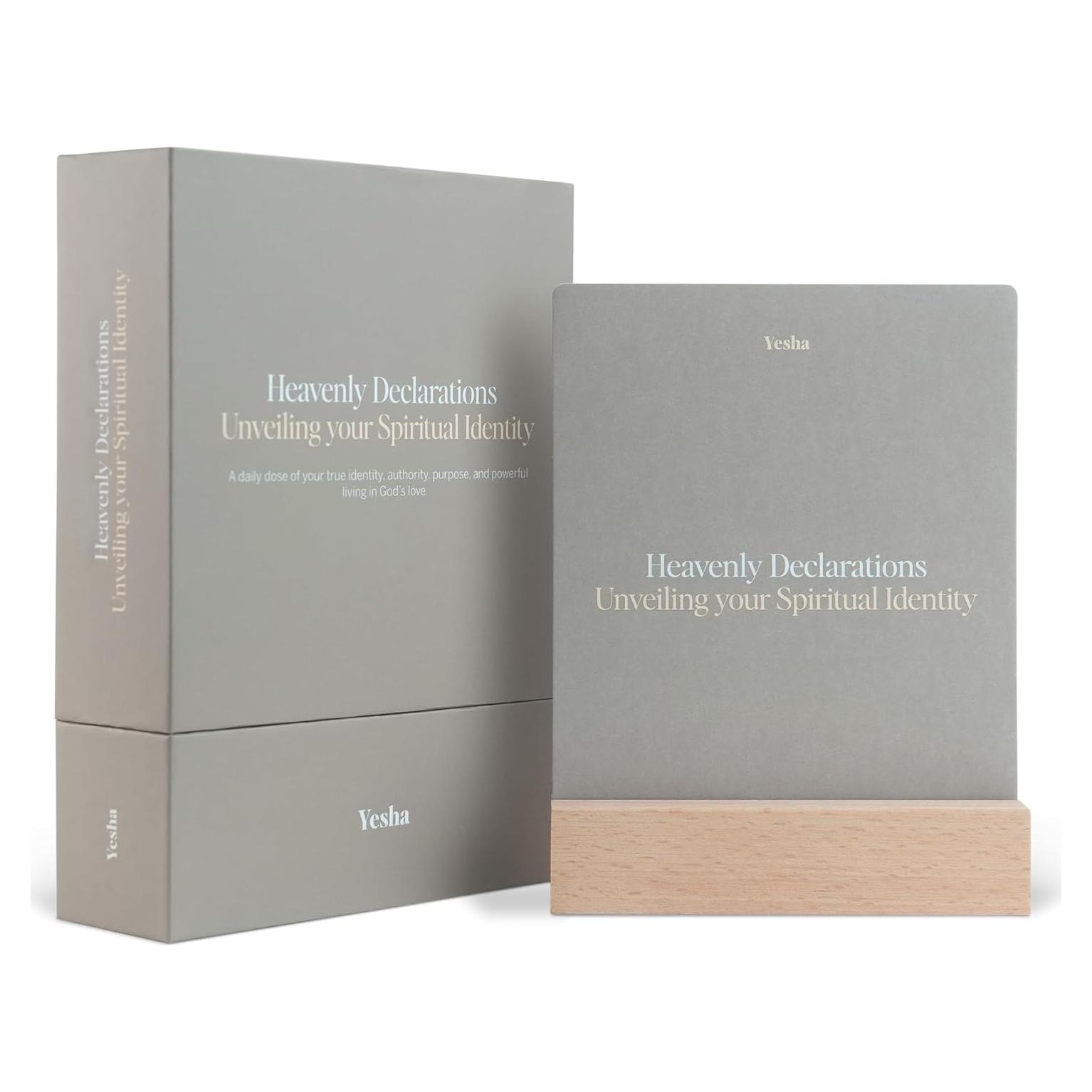 Tarjetas de Afirmaciones y Versículos Bíblicos Yesha - 52 Tarjetas Diarias con Soporte de Madera
