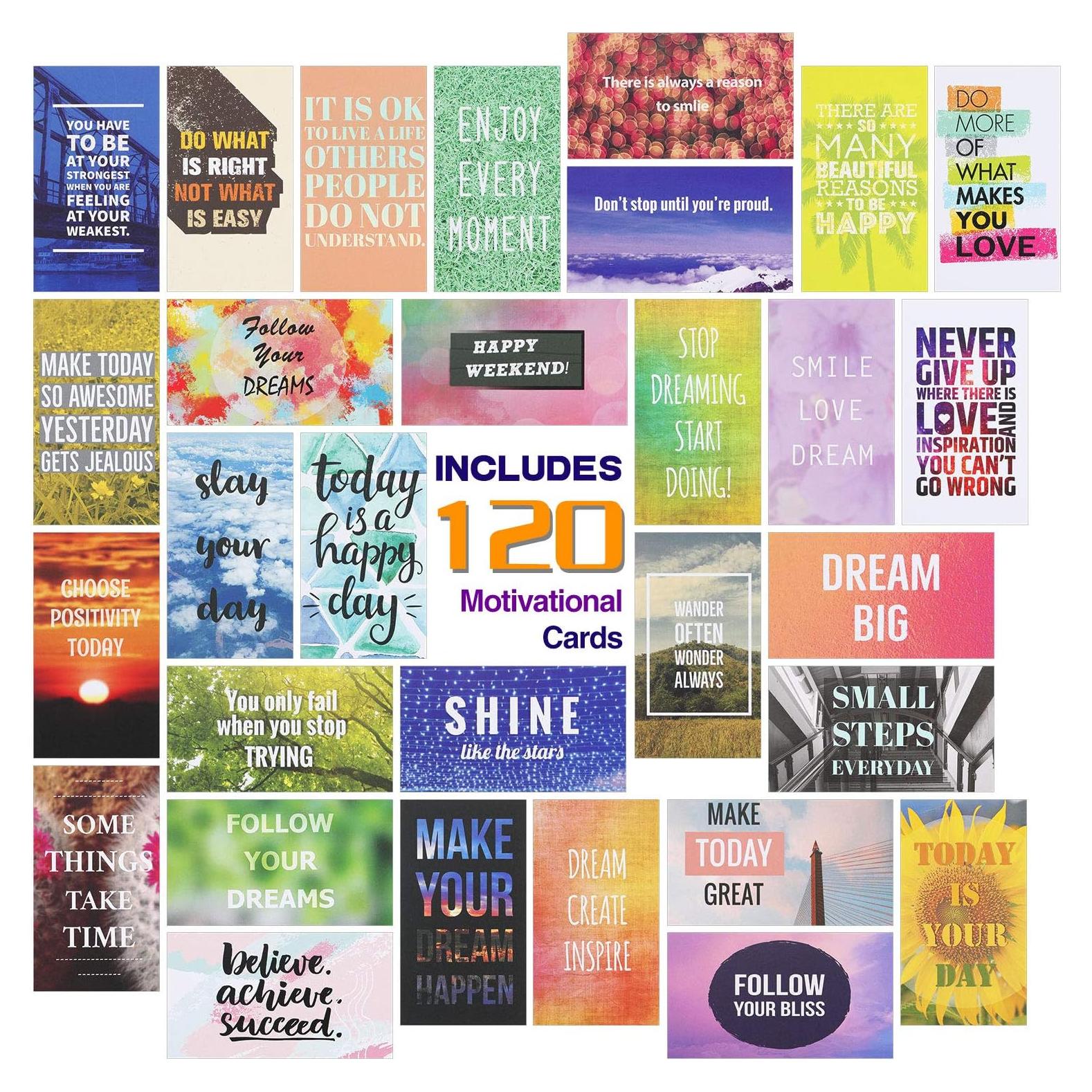 Set de 120 Tarjetas Motivacionales Outus - 30 Estilos Inspiradores