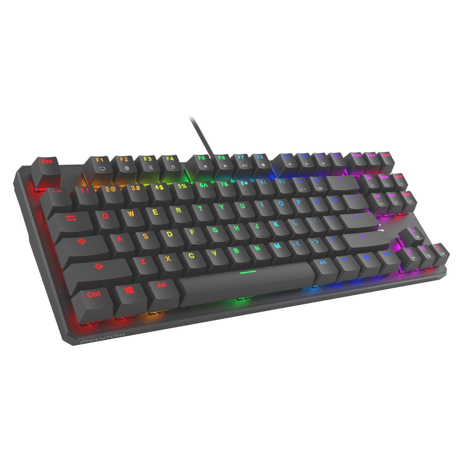 Teclado Mecánico TECWARE Phantom 87 Teclas RGB Outemu Rojo