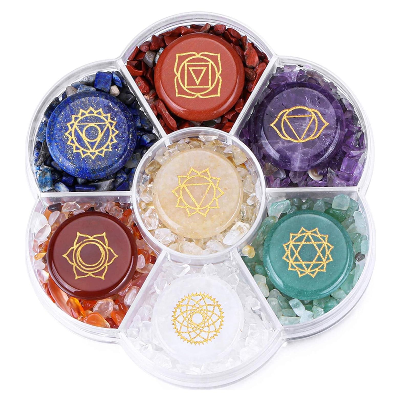Kit de 7 Cristales Chakra CrystalTears para Meditación y Reiki