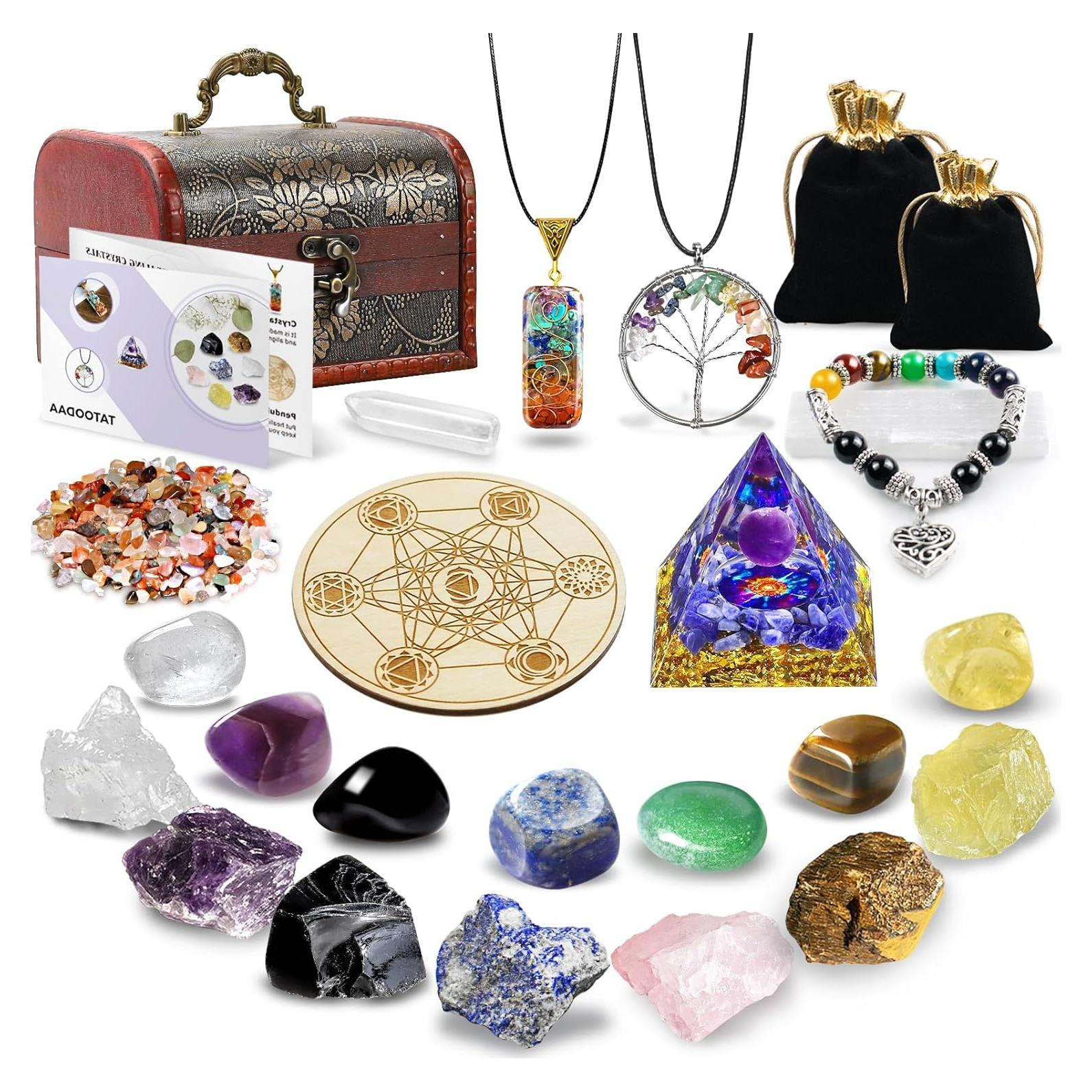 Conjunto de Cristales Sanadores TATOODAA 26 Piezas Chakra