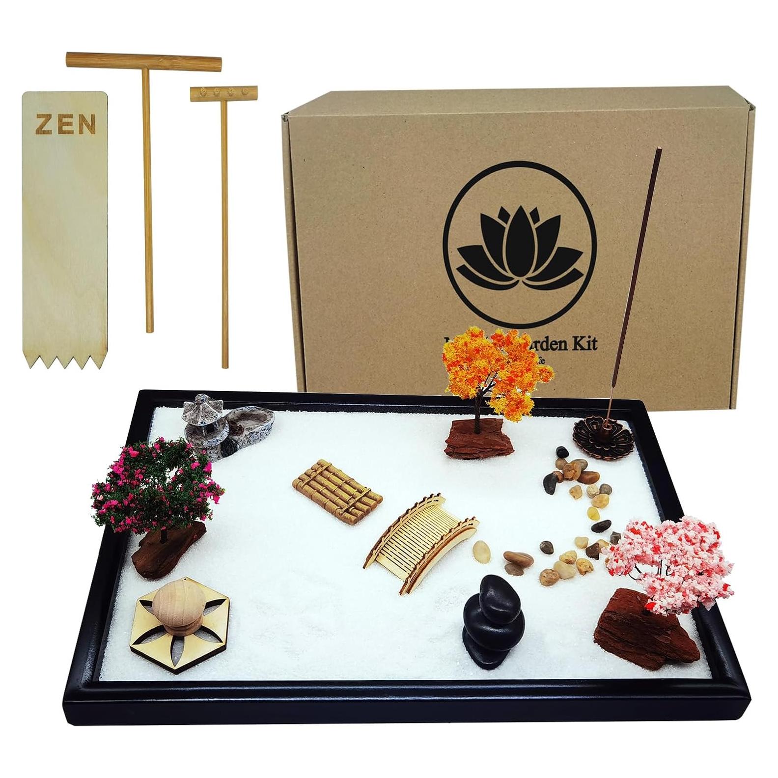 Kit Jardín Zen eSaturn con Bandeja de Arena 30x20 cm y Accesorios