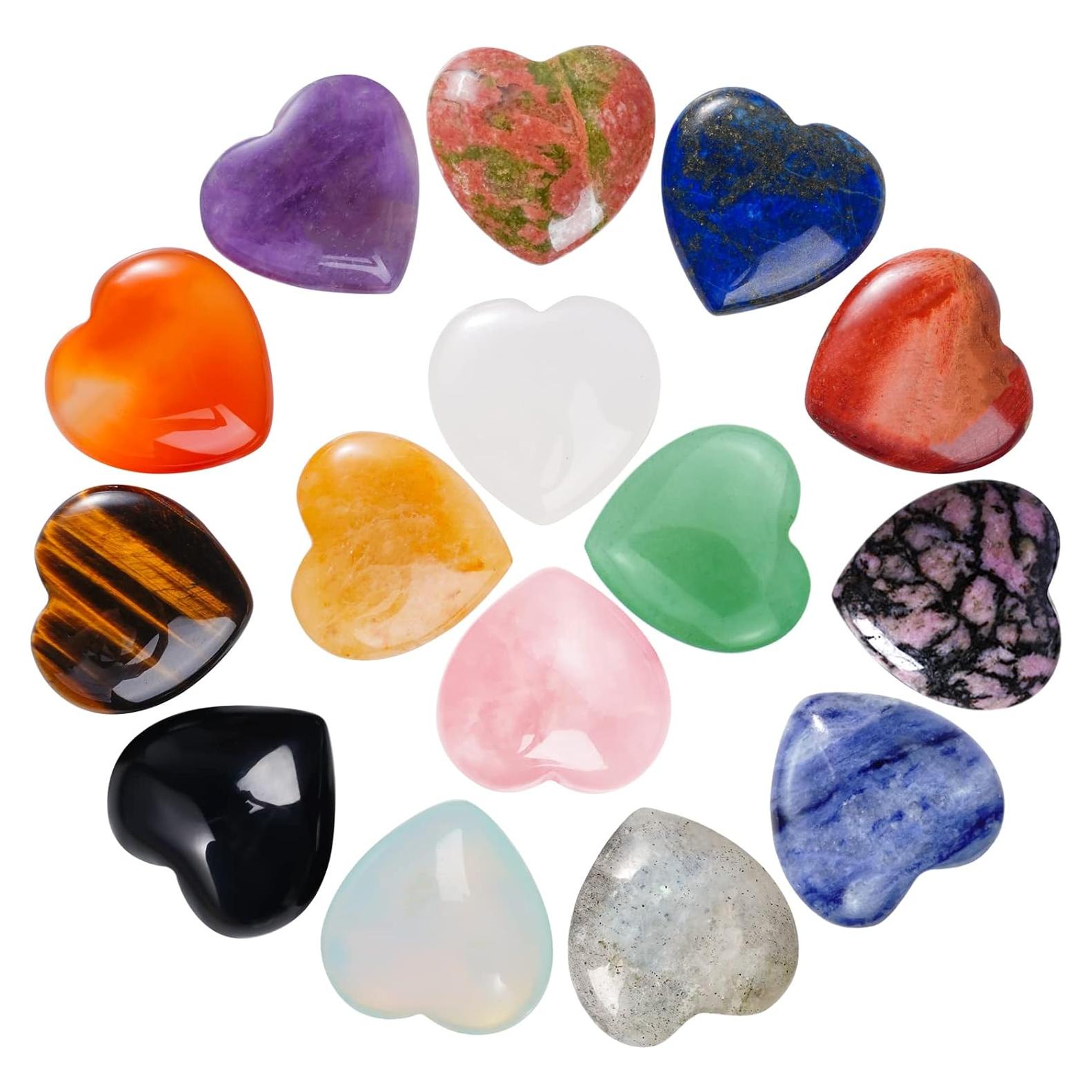 Conjunto de 15 Piedras de Chakra Corazón Marrywindix 20mm