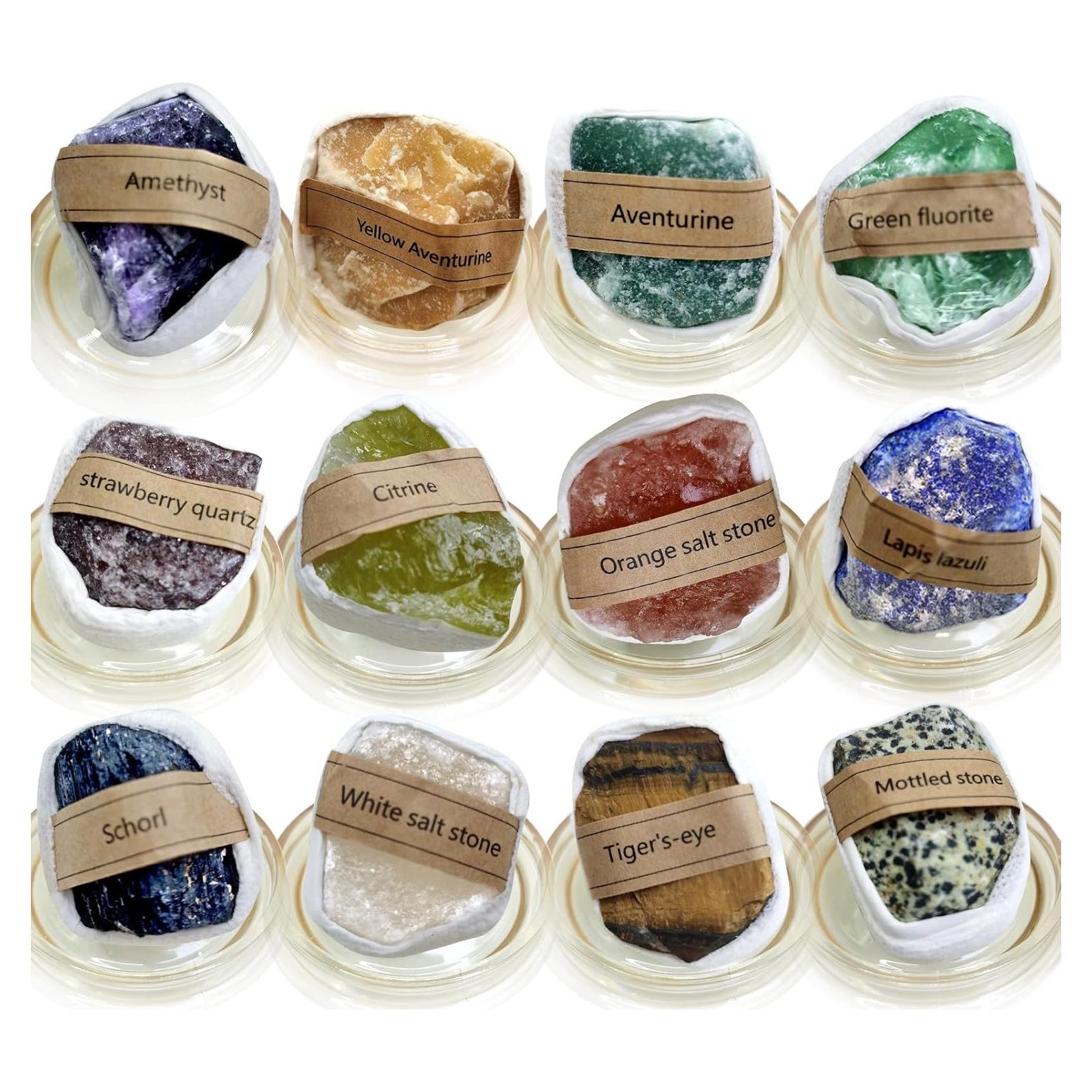 12 Cristales Chakra Crudos Grandes Zhaocaicrab 4-6 cm