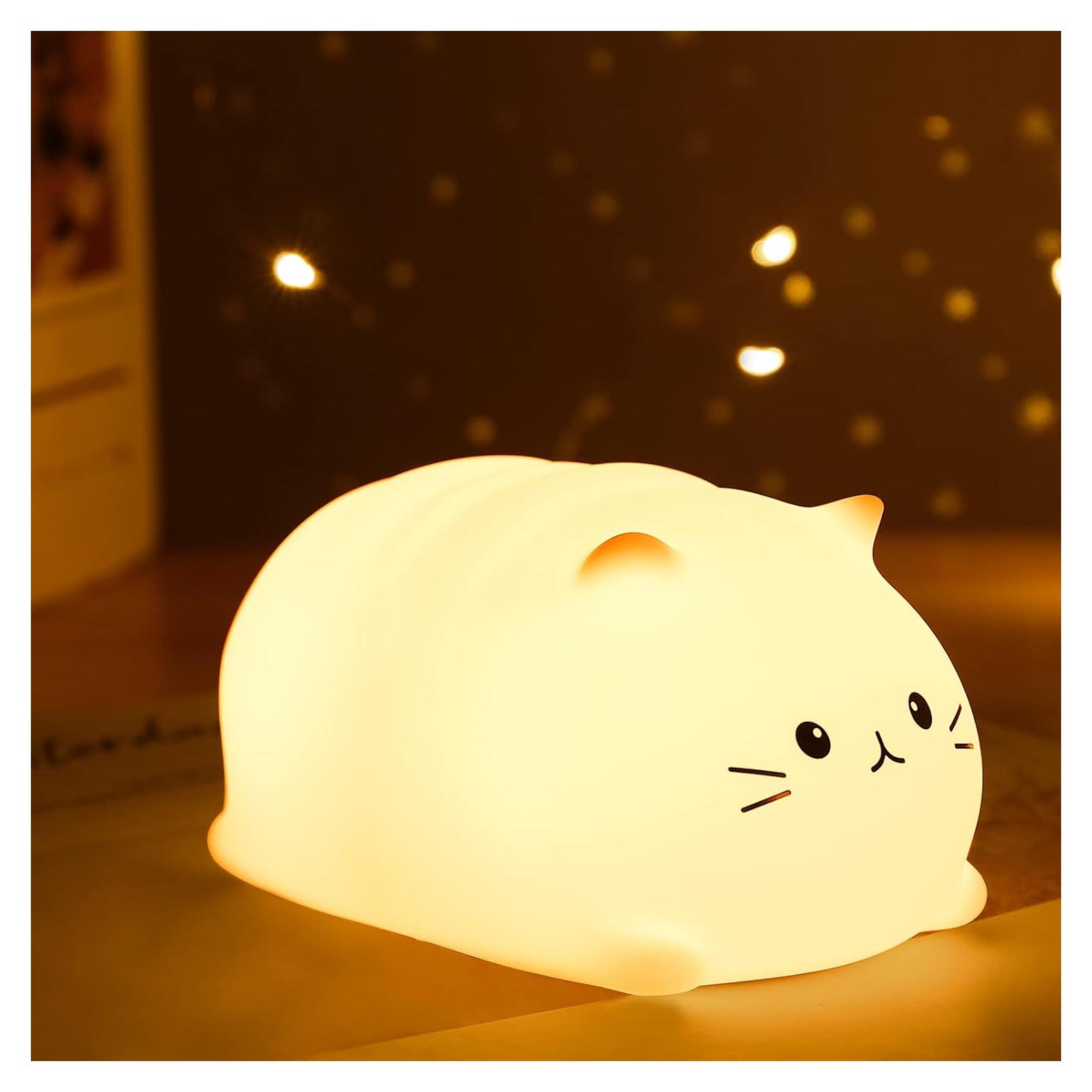 Lámpara de Noche Gato ZKLiLi LED Recargable 7 Colores