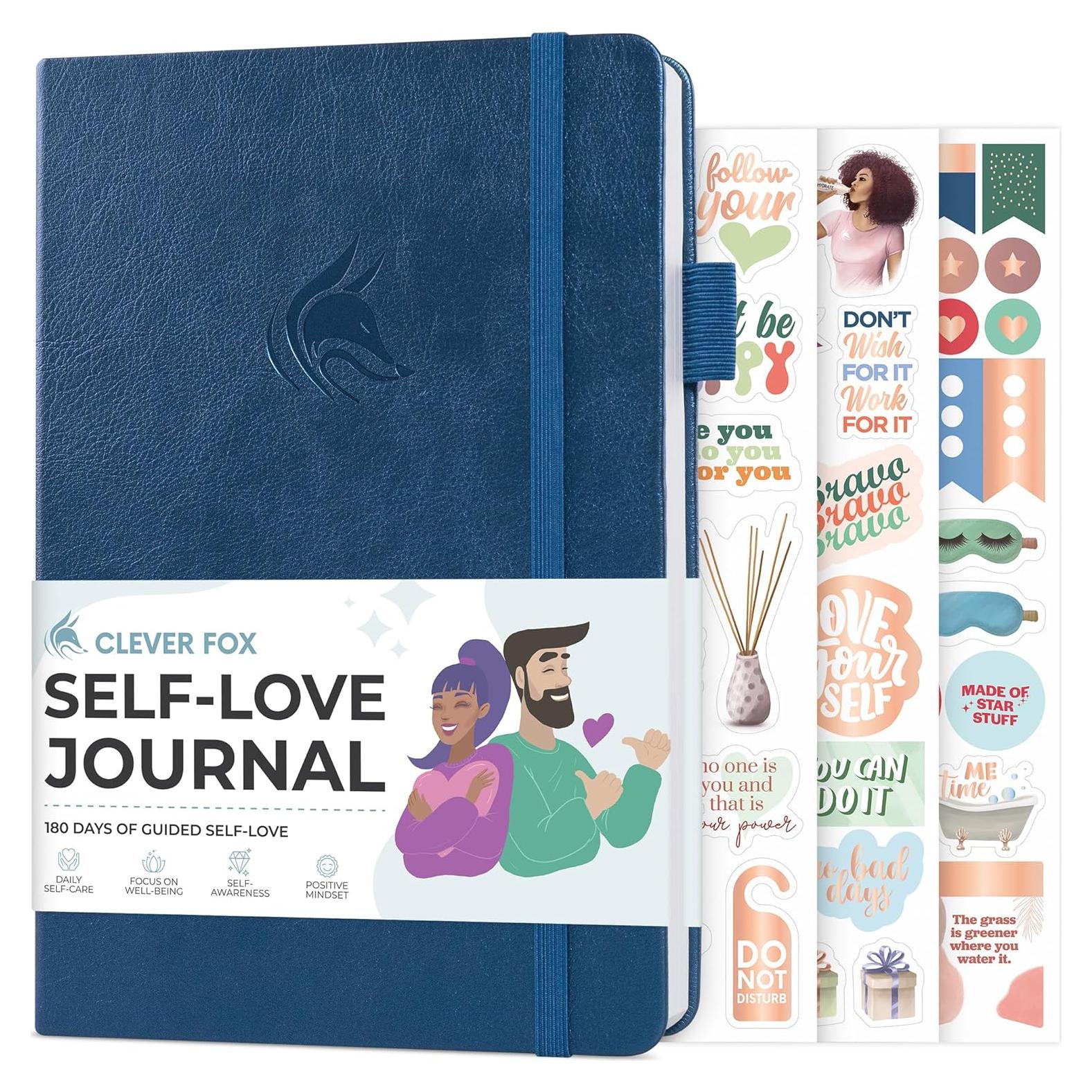 Diario de Autoamor Clever Fox A5 Azul Místico - 180 Días de Reflexión