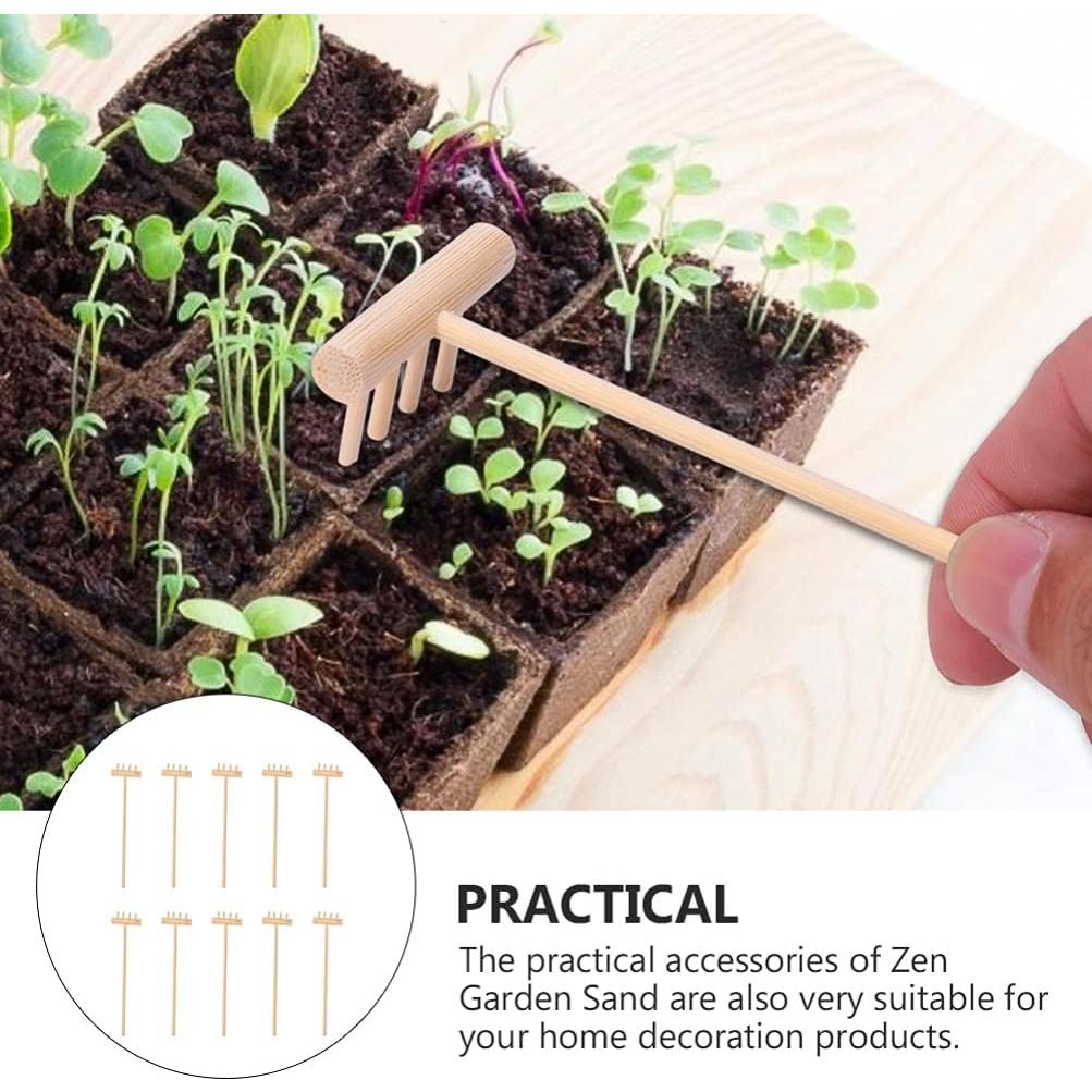 DOITOOL Mini Rastrillo de Jardín Zen 10 Piezas Decoración Feng Shui
