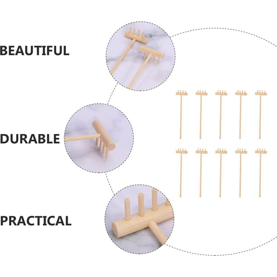 DOITOOL Mini Rastrillo de Jardín Zen 10 Piezas Decoración Feng Shui