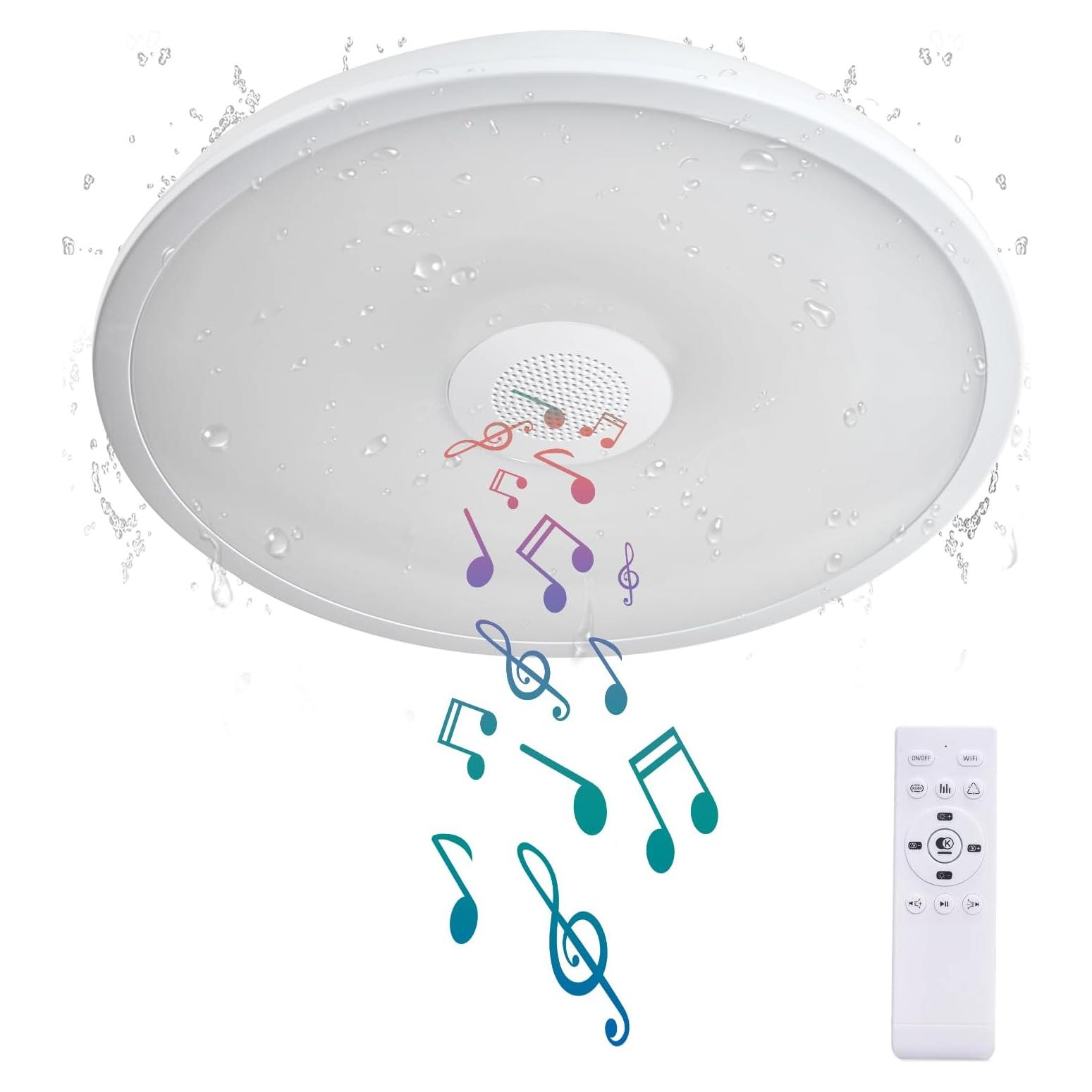 Luz de Techo LED ASALL 27.94 cm con Altavoz Bluetooth IP44