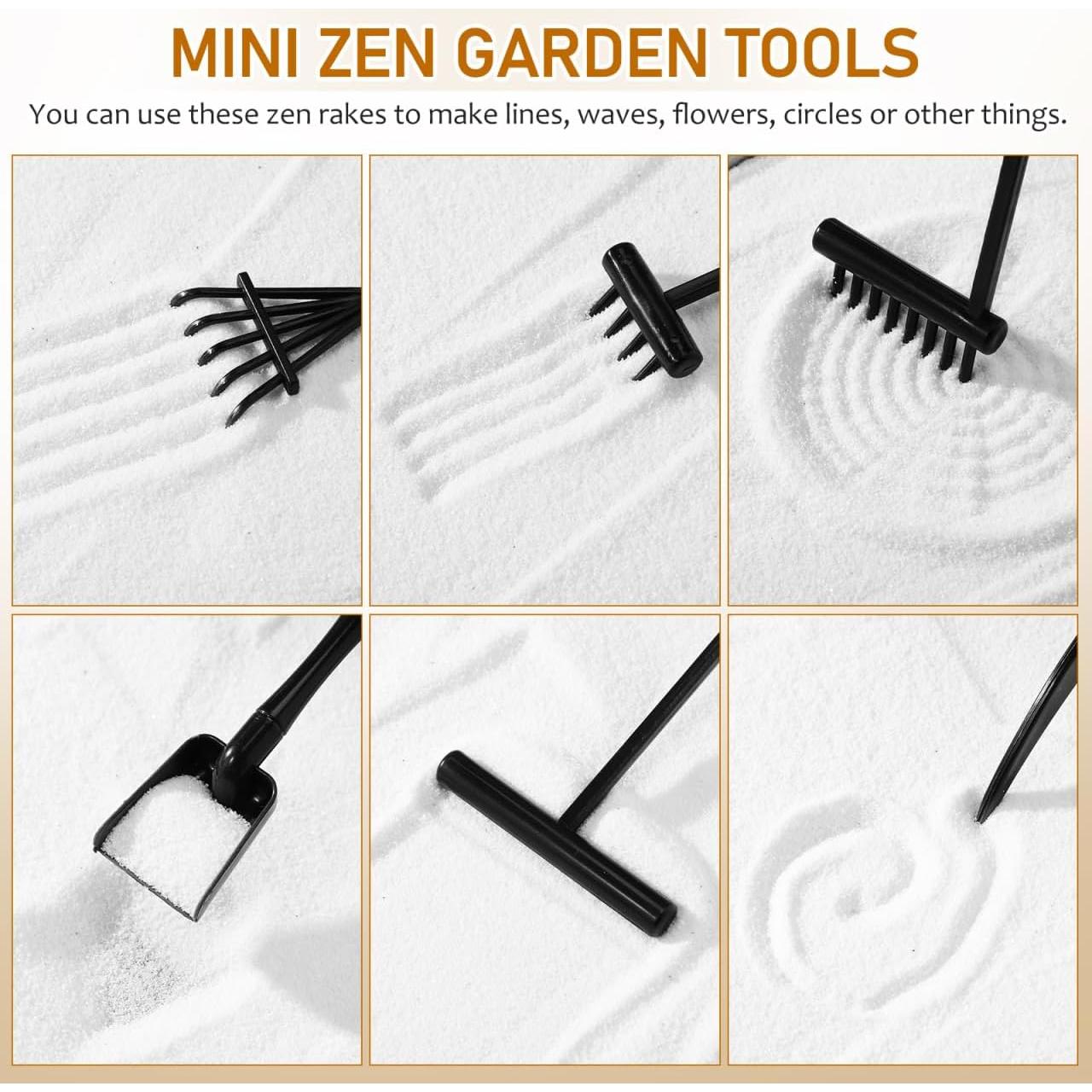 Set de 6 Mini Rastrillos de Jardín Zen NUOBESTY - Plástico