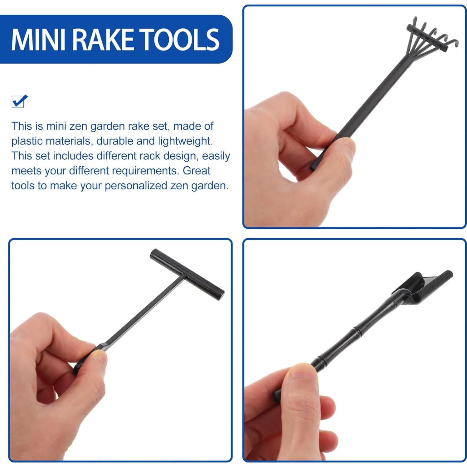 Set de 6 Mini Rastrillos de Jardín Zen NUOBESTY - Plástico