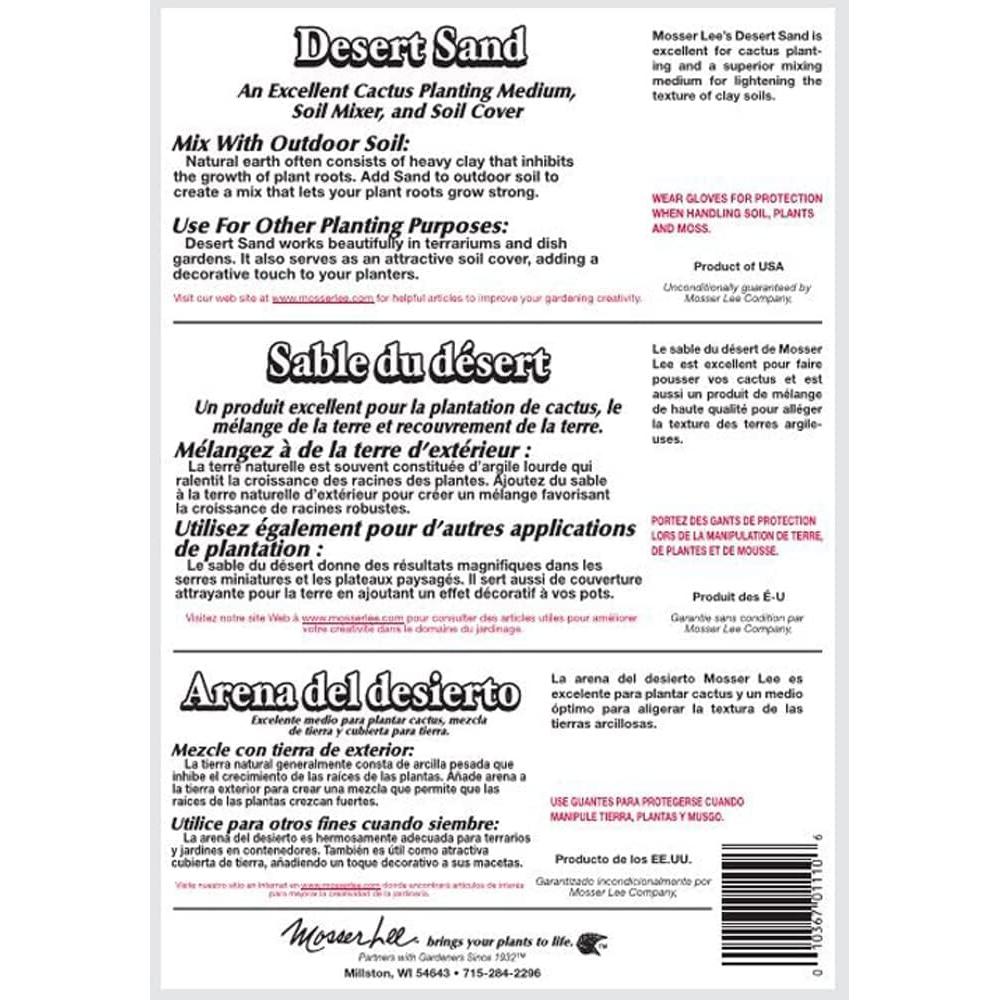 Arena Desértica Mosser Lee 3.18 kg para Decoración de Plantas