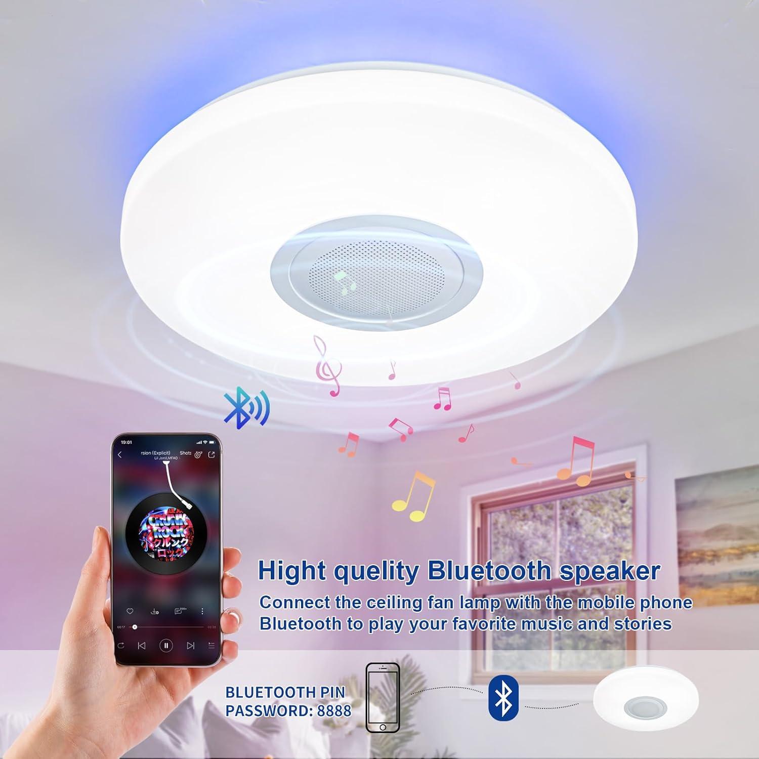 Lámpara de Techo LED ASALL 40W RGB con Altavoz Bluetooth