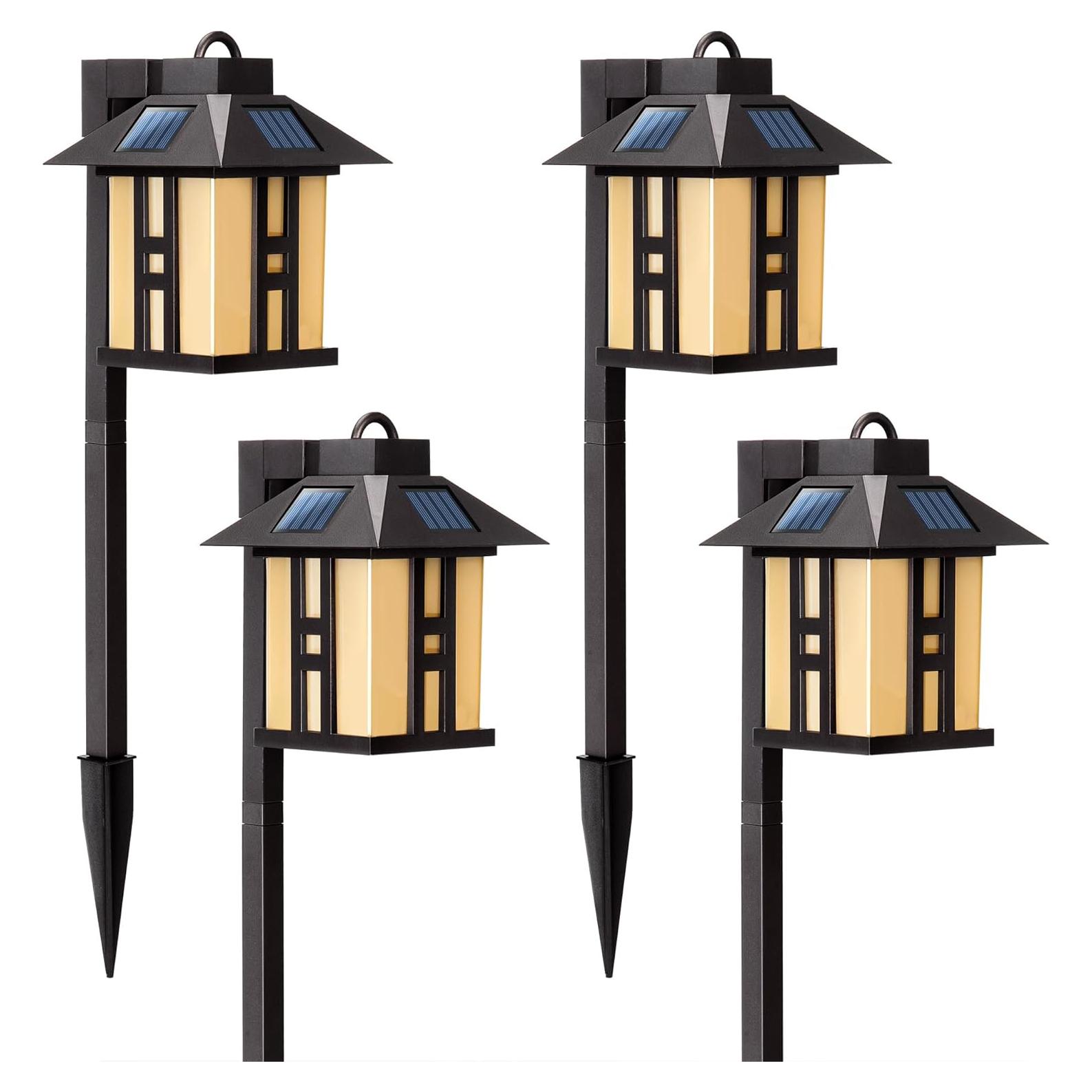 Luces Solares de Sendero GIGALUMI 4 Unidades Decoración Japonesa