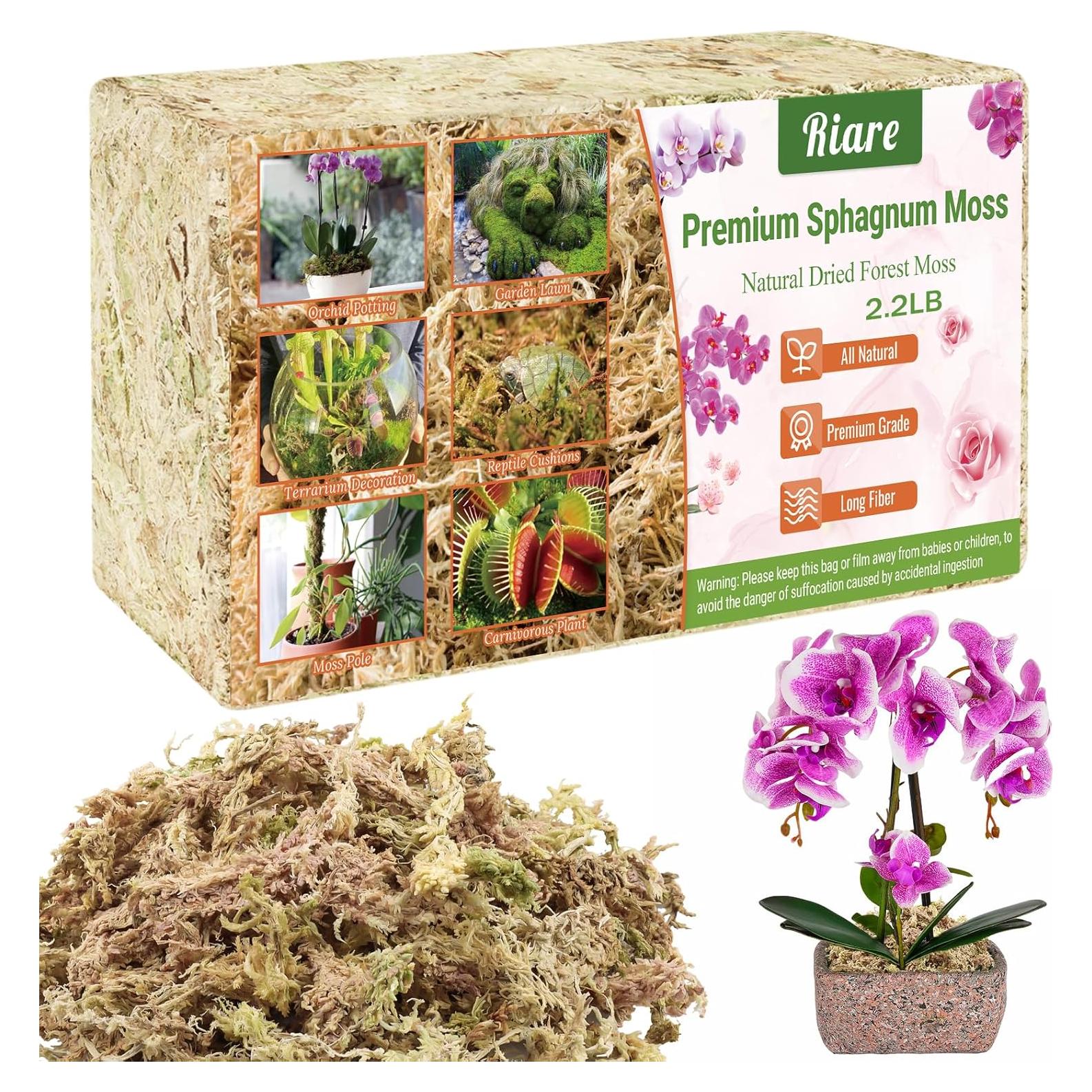 Musgo Sphagnum Premium Riare 1.0 kg para Plantas Carnívoras