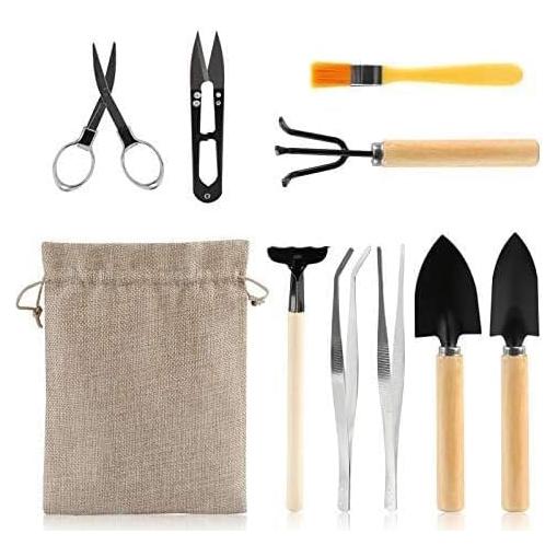 Juego de Herramientas de Bonsái LIHAO 9 Piezas Esenciales