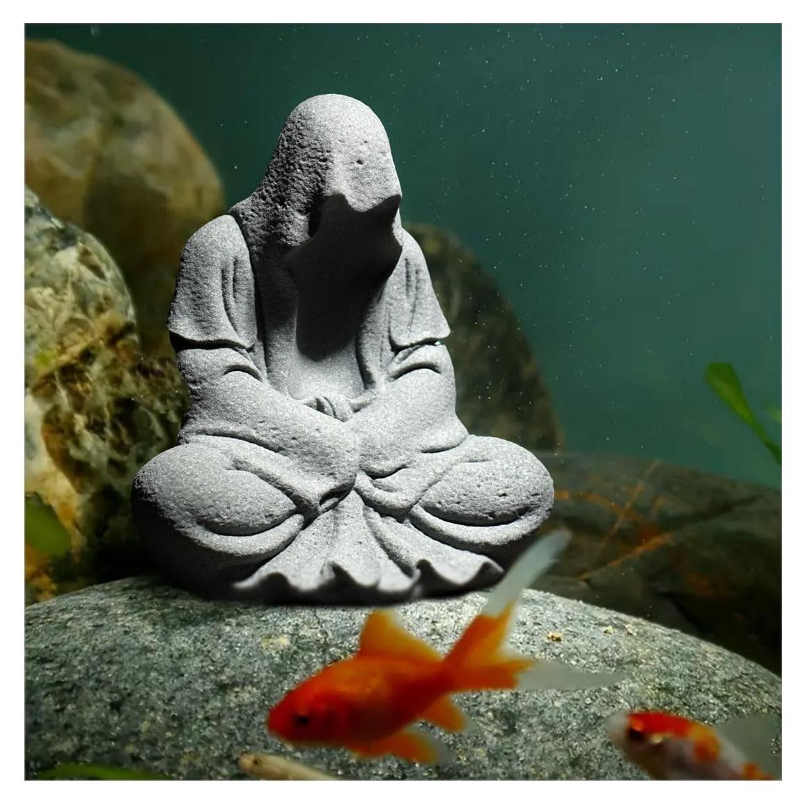 Escultura de Buda de Arenisca Livelyfish para Acuario 10.7cm