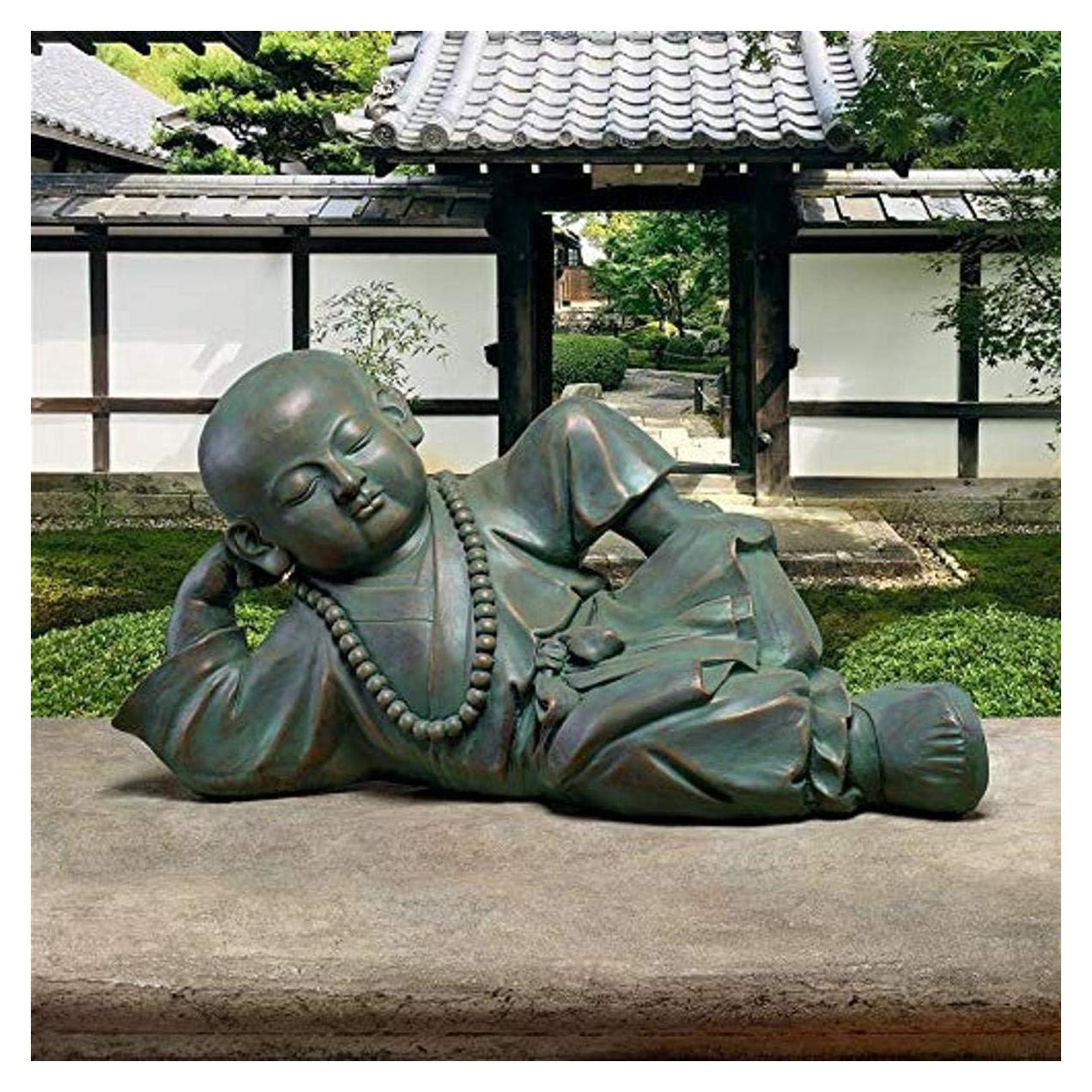 Estatua de Jardín Buda Bebé Serene en Reposo Design Toscano 61 cm