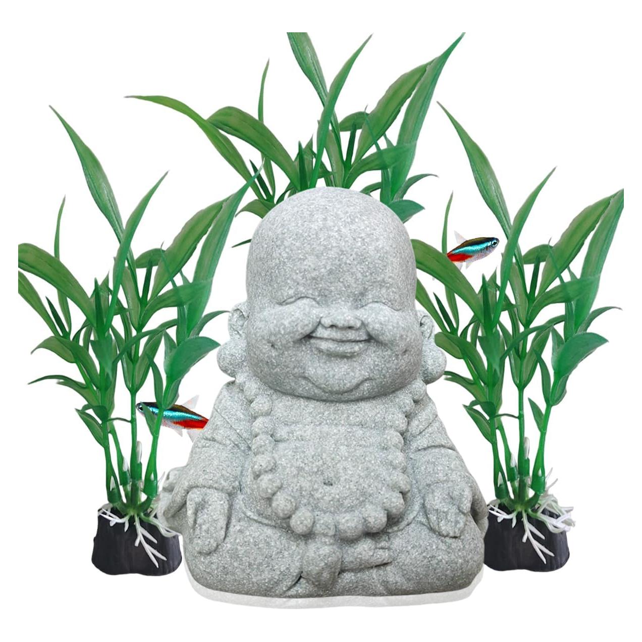Estatua de Buda de Piedra Livelyfish para Acuario 10.4cm