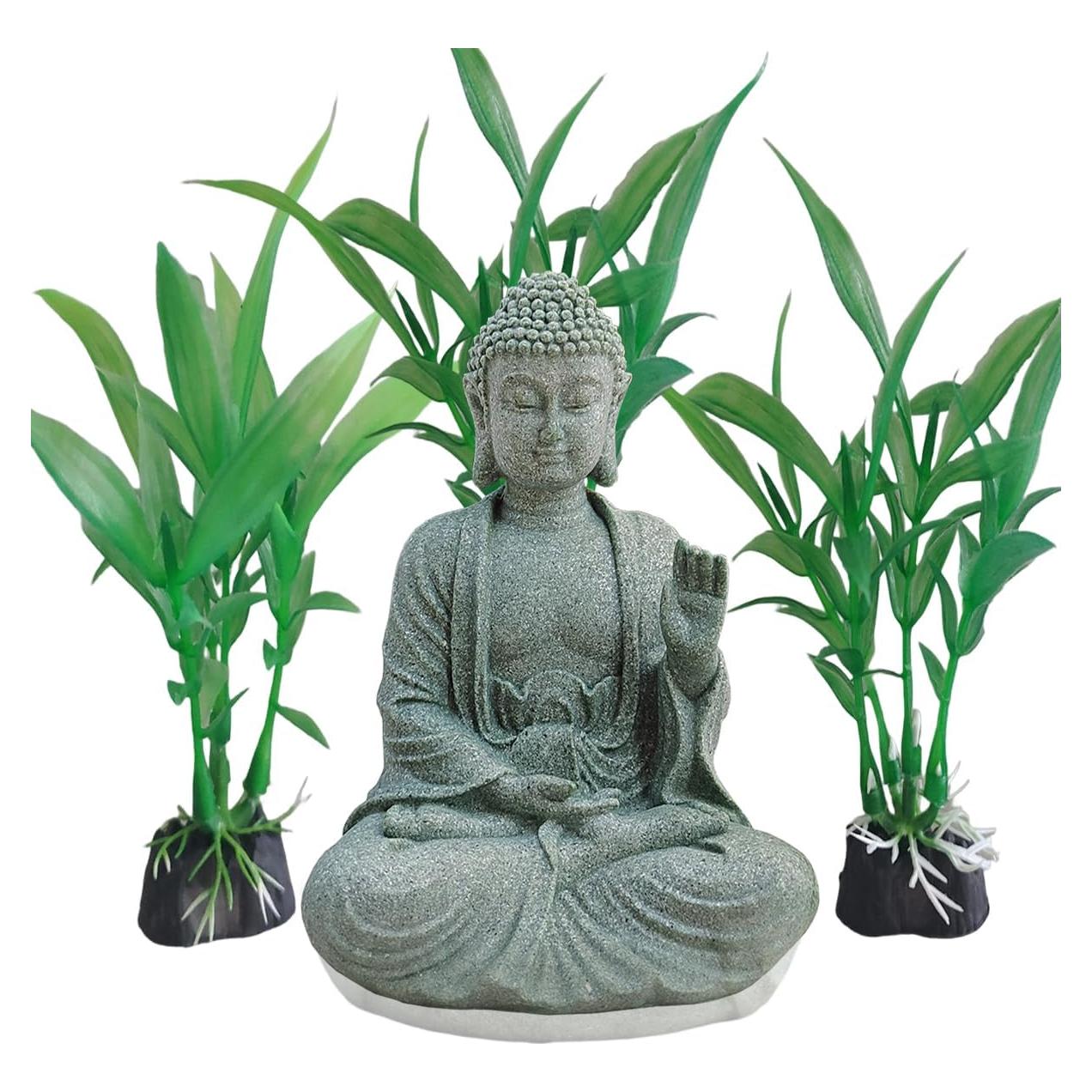 Estatua de Buda de Piedra Livelyfish para Acuario 12.2cm