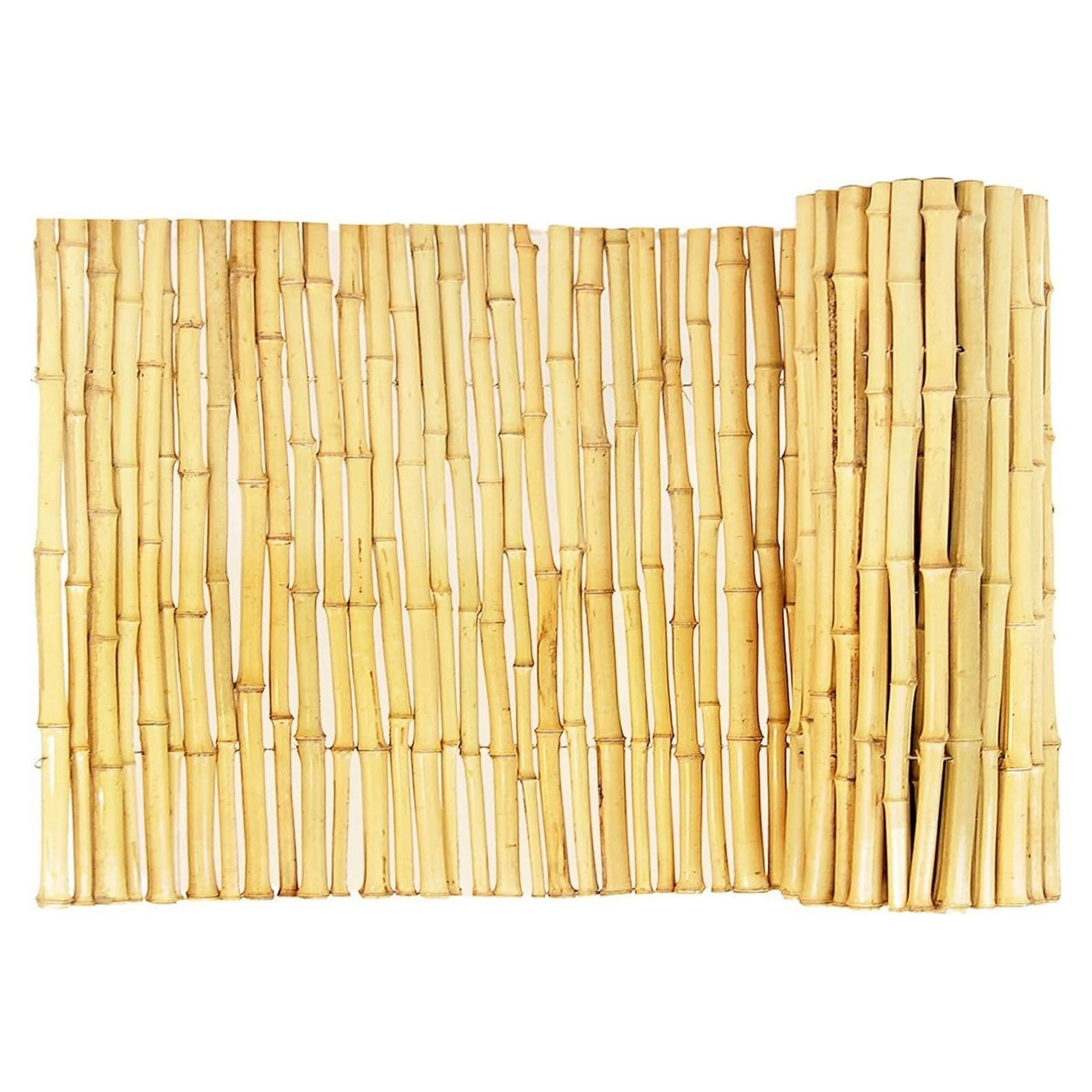 Panel de cerca enrollado de bambú natural Backyard X-Scapes 0.75 cm D x 91 cm H x 244 cm L