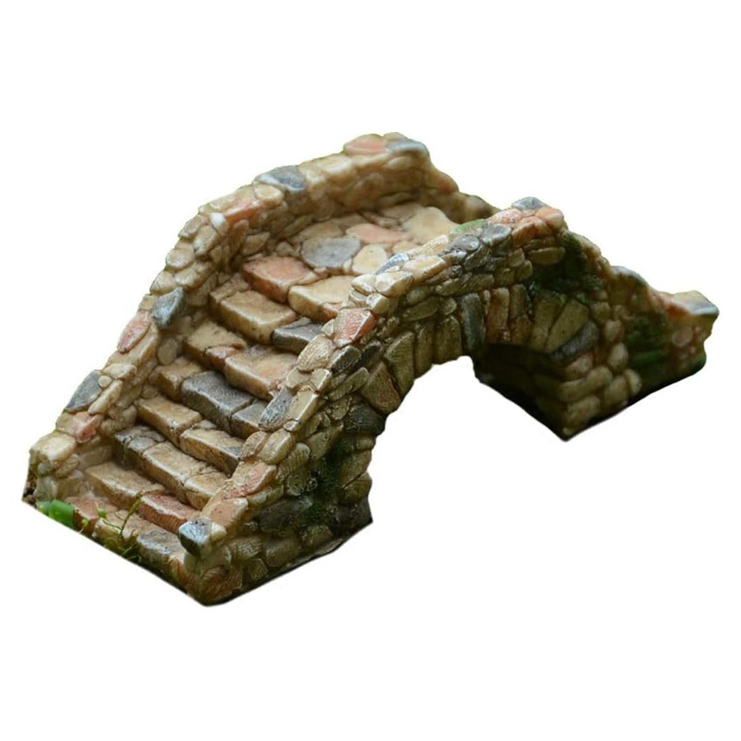Mini Puente de Jardín de Resina MonLiya 9.5cm Decoración Acuario