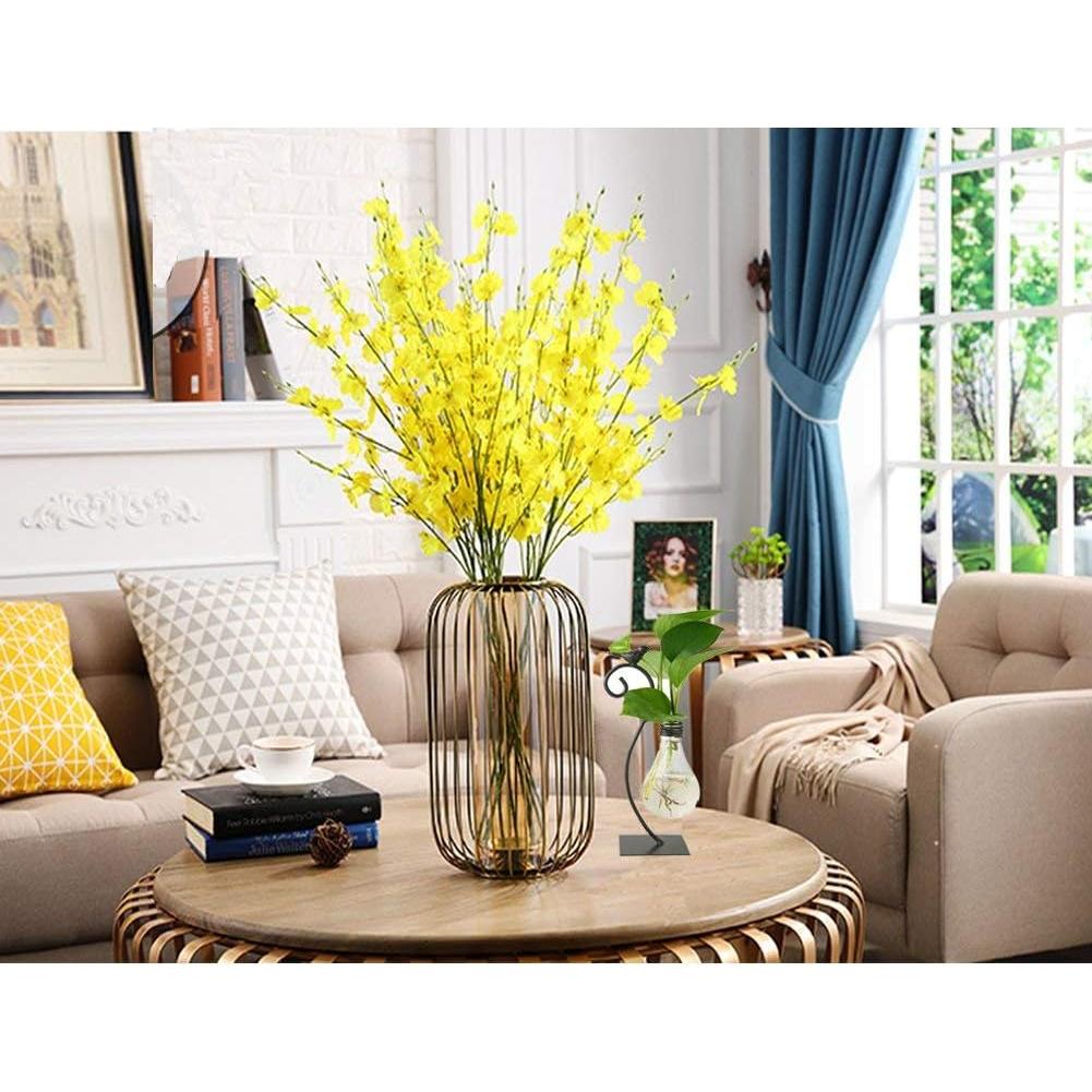 Jarrón de vidrio Marbrasse para hidroponía con soporte de pájaro