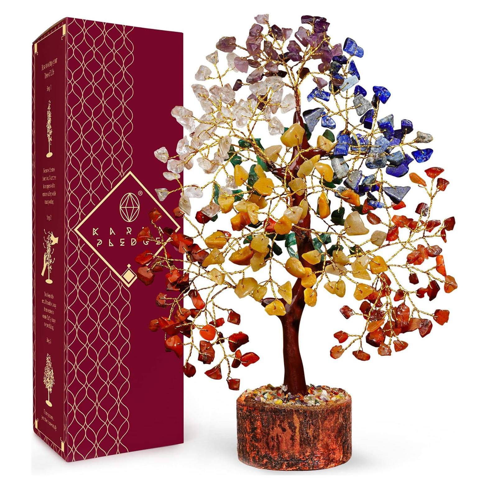 Árbol de Cristal 7 Chakra KARMAPLEDGE Hecho a Mano 30 cm