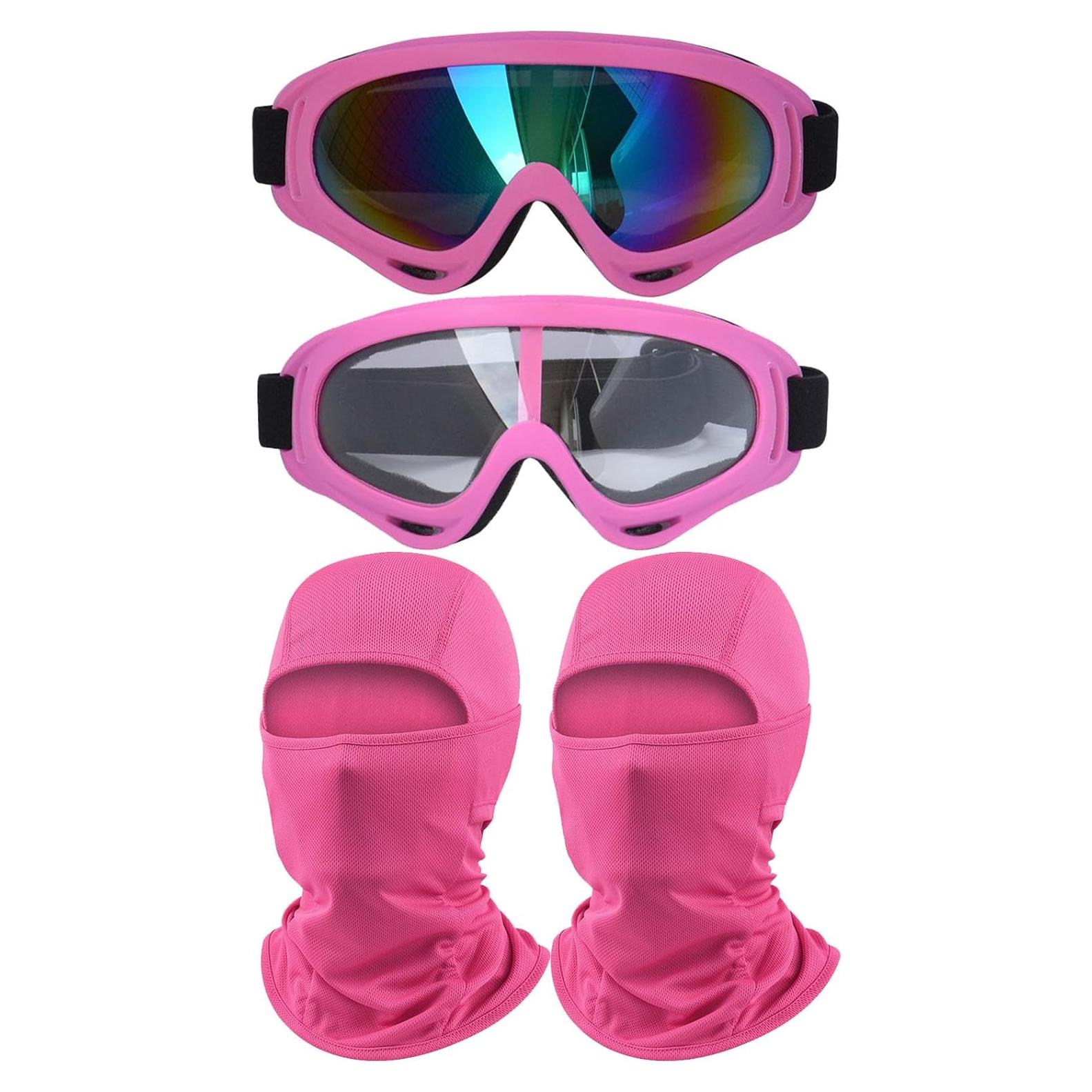 Gafas de Motocicleta Immoono con Balaclavas Rosa Brillante
