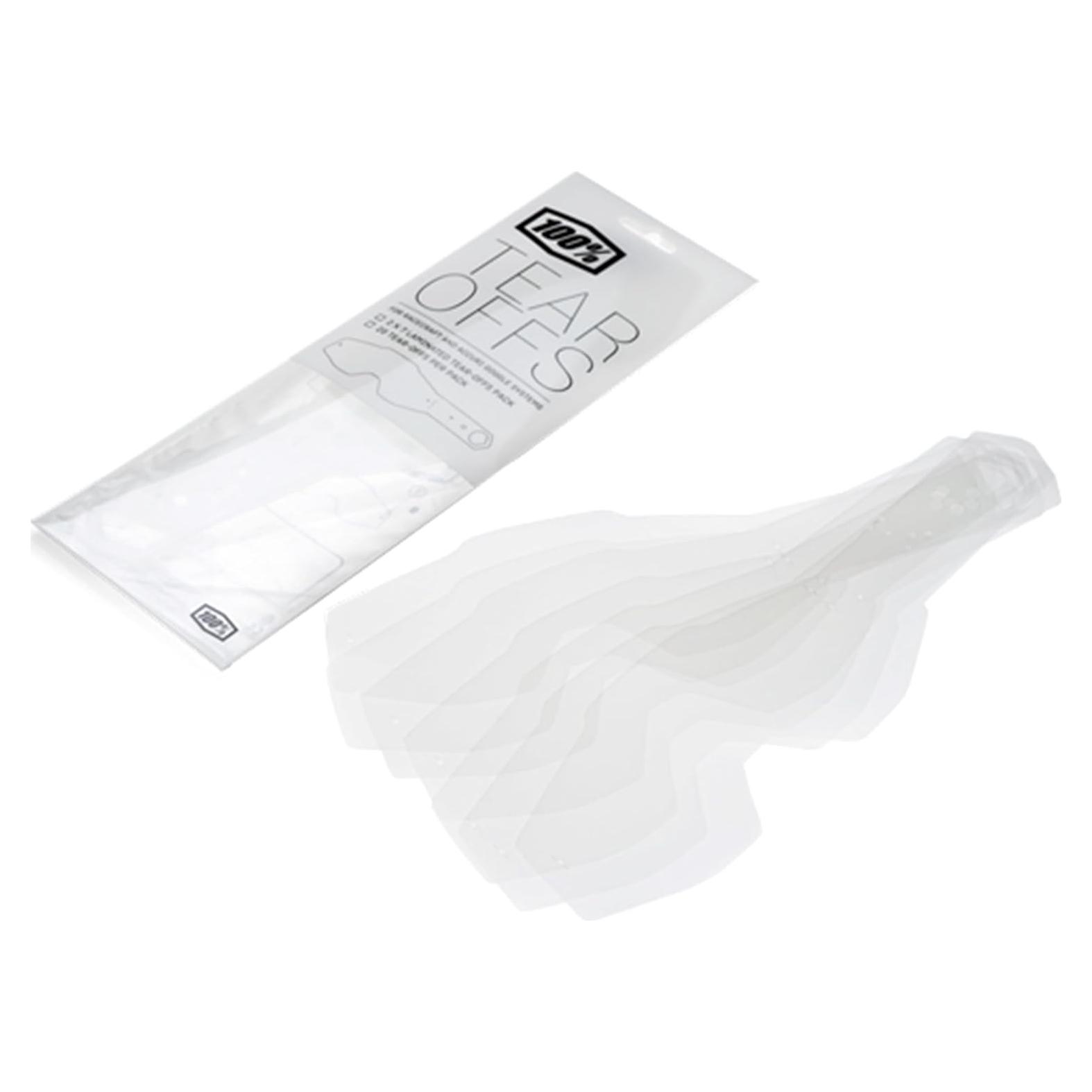 Tear Offs 100% para Gafas Racecraft/Accuri - 20 Paquete