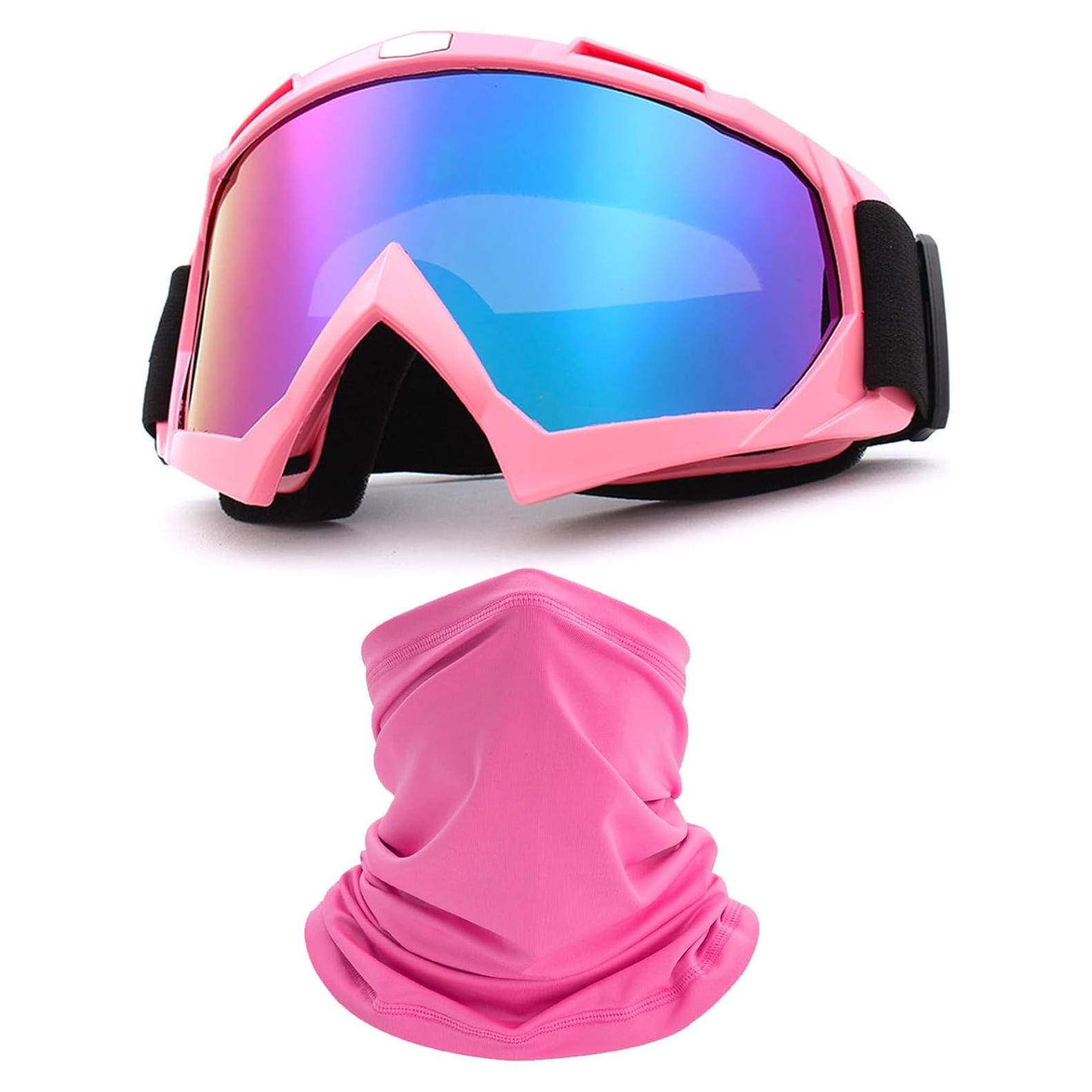 Gafas de Motocicleta Immoono MOON035 Rosa con Cubierta Facial