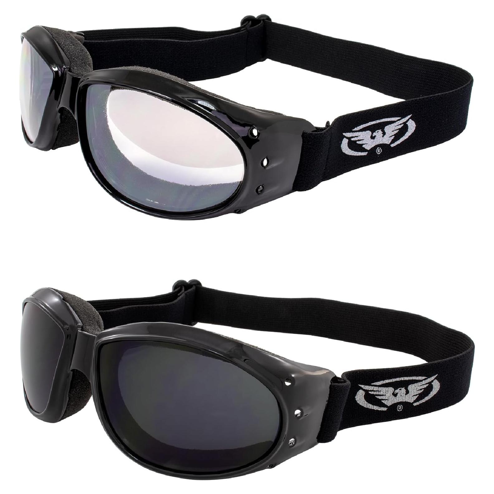 Gafas de Moto Global Vision Red Baron con Lentes Oscuros y Claros