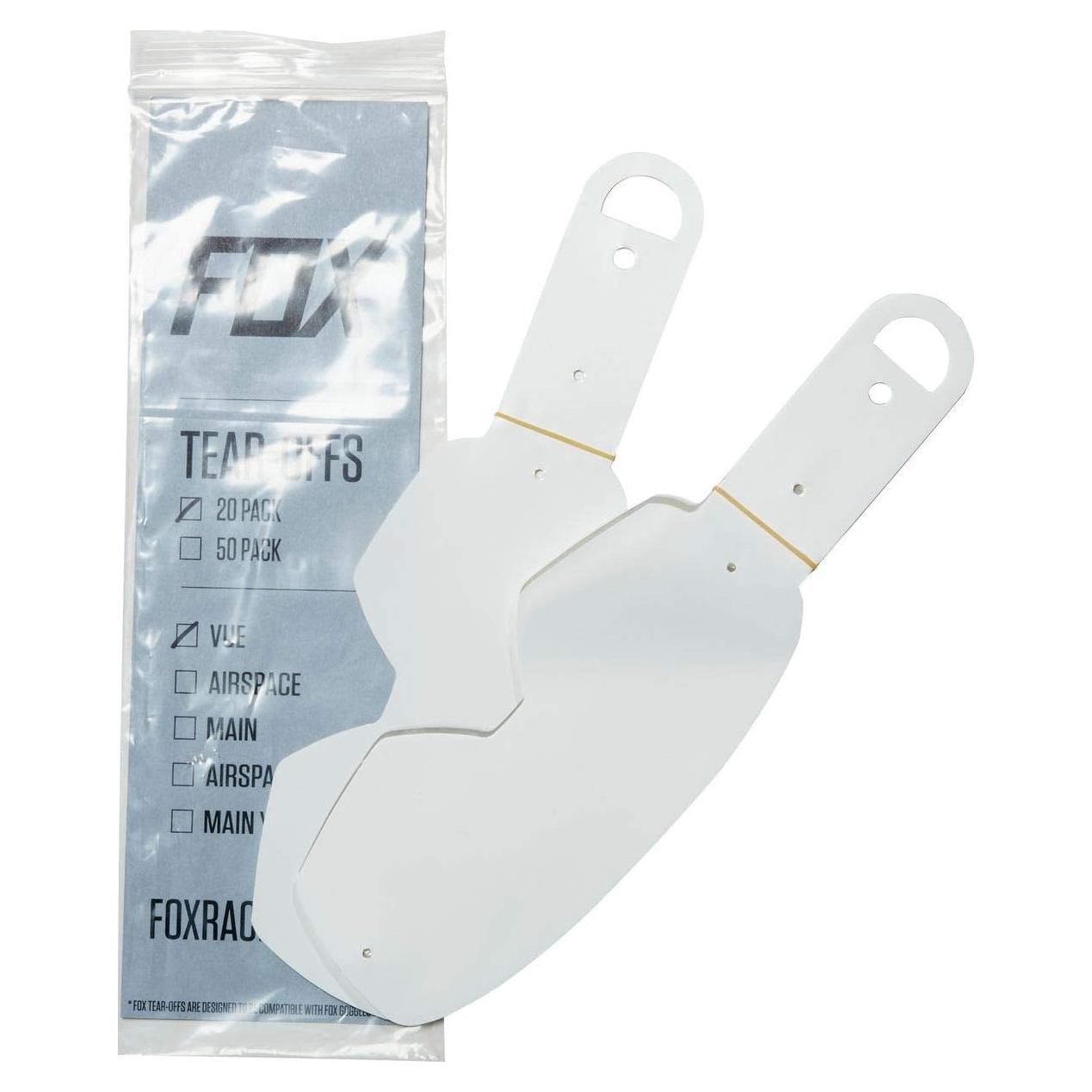 Tear Offs Fox Racing Vue Standard 20PK - Protección Lentes