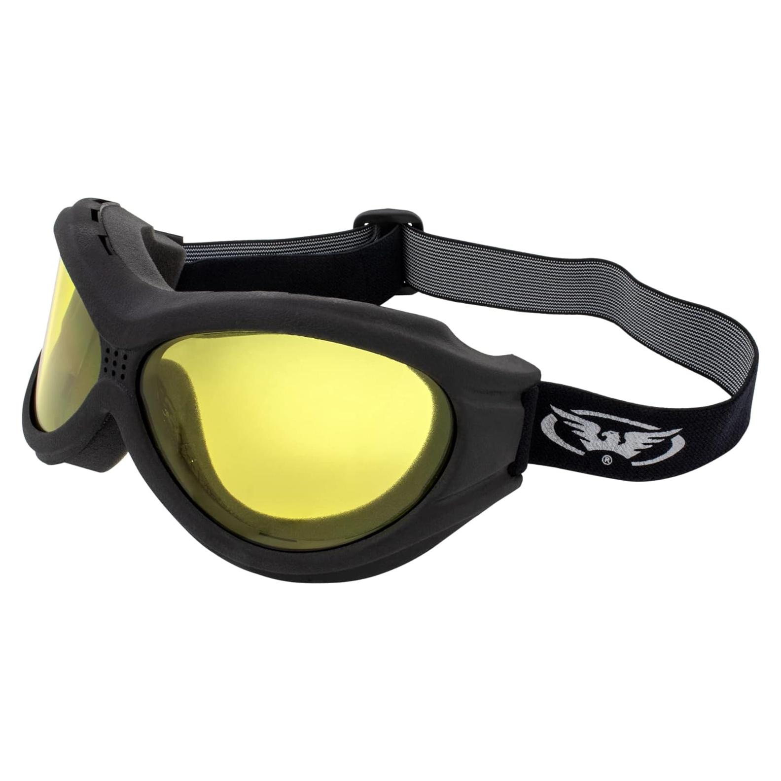Gafas de Moto Global Vision Big Ben Marco Negro Lente Amarillo