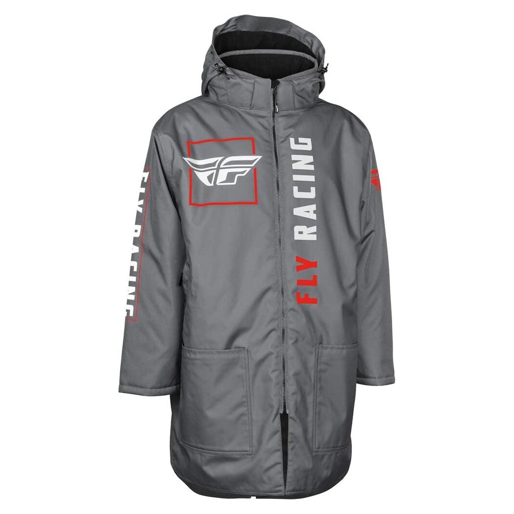 Abrigo de Pit Fly Racing Gris/Rojo Talla Única Impermeable