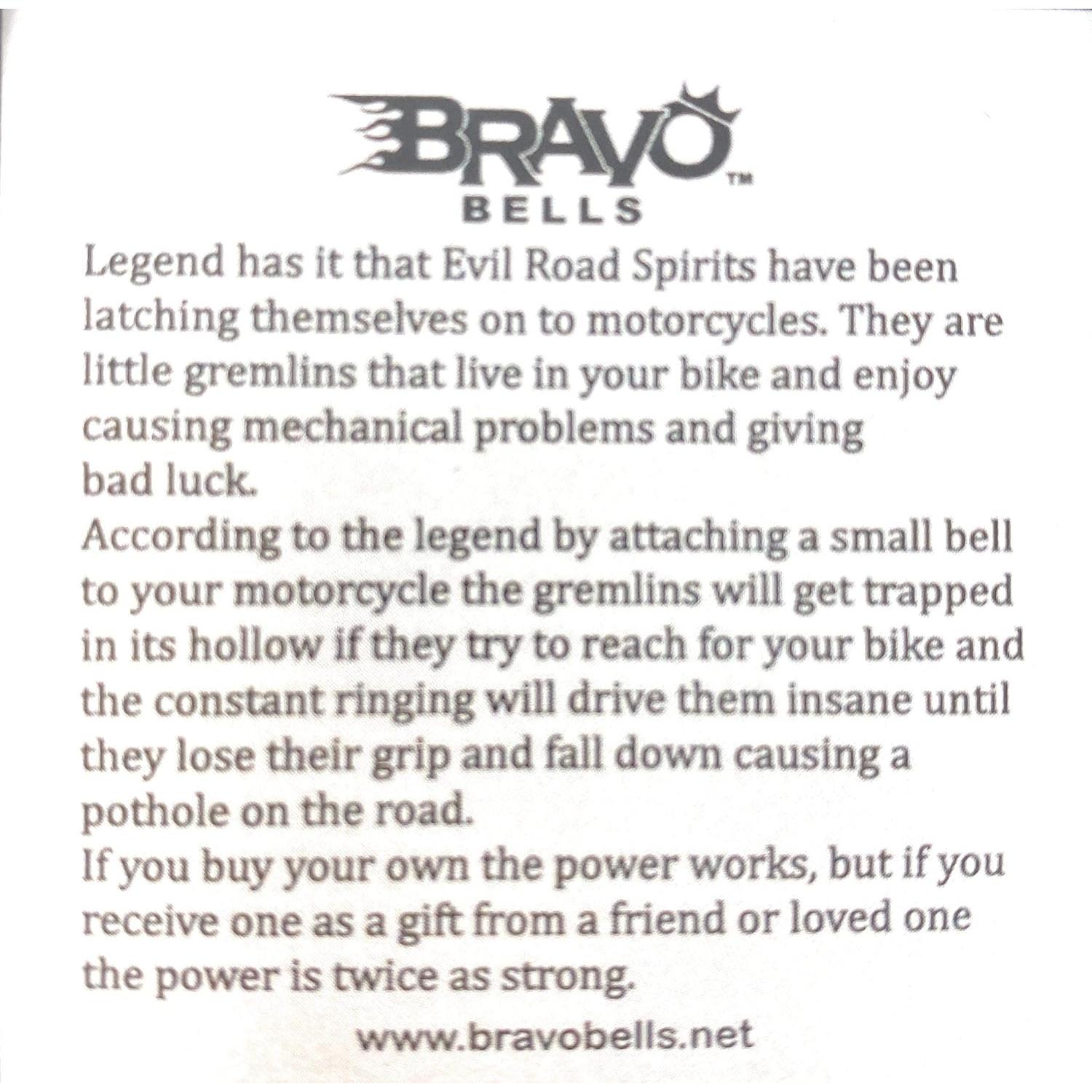 Campana de Suerte Bravo Bells para Motociclistas - Hecho en EE. UU.